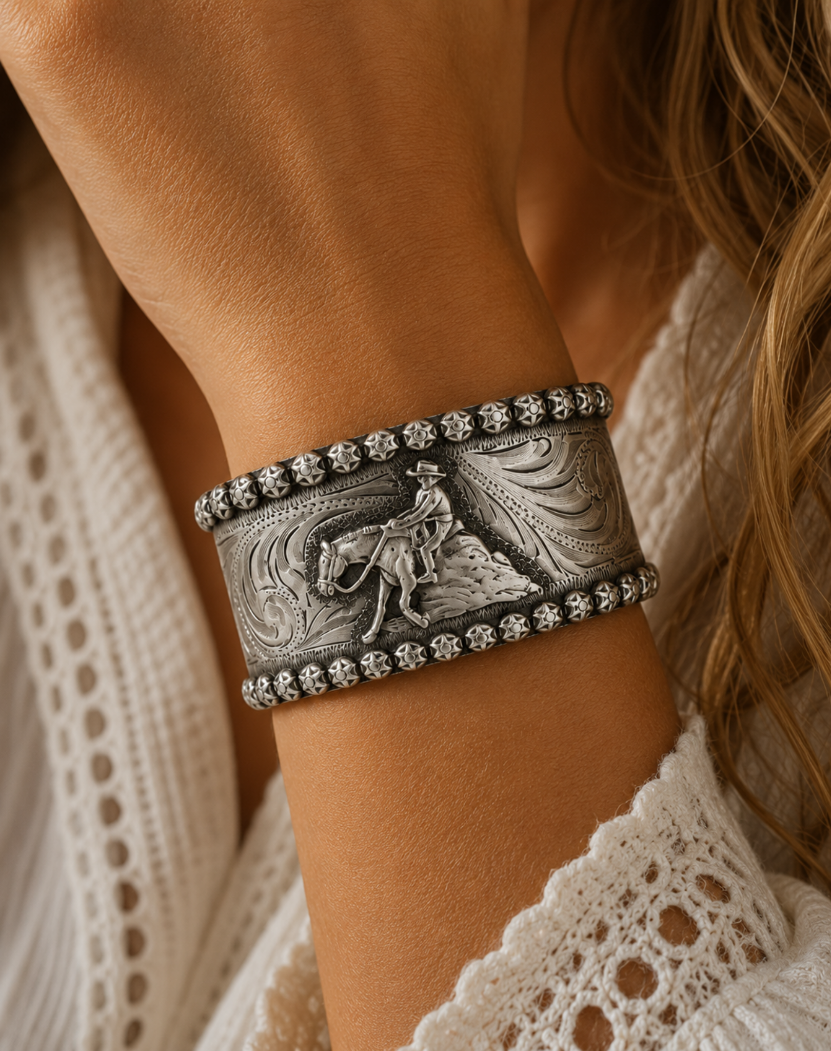 Silver Barrel Racer Cuff Bracelet Outback Supply Co