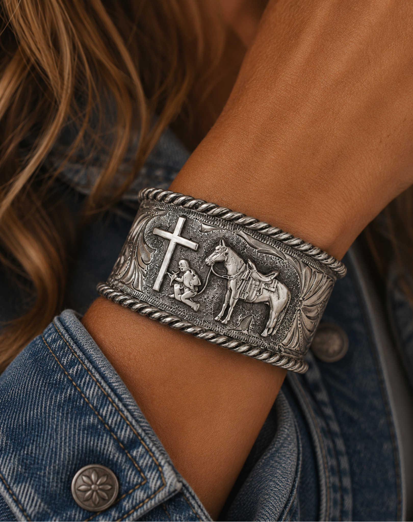 Silver Faithful Companion Cuff Bracelet Outback Supply Co