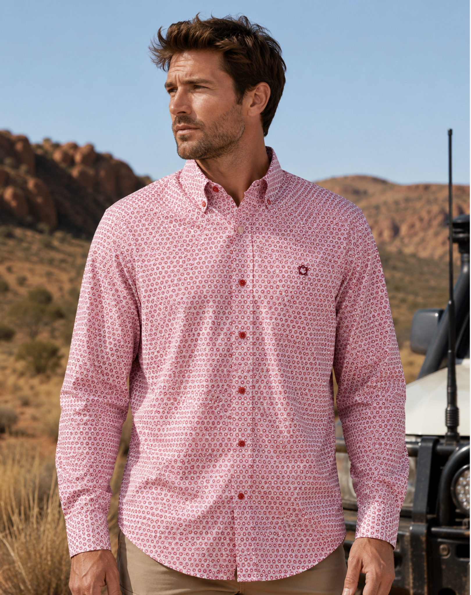 Red Maroon Classic Cotton Shirt Outback Supply Co