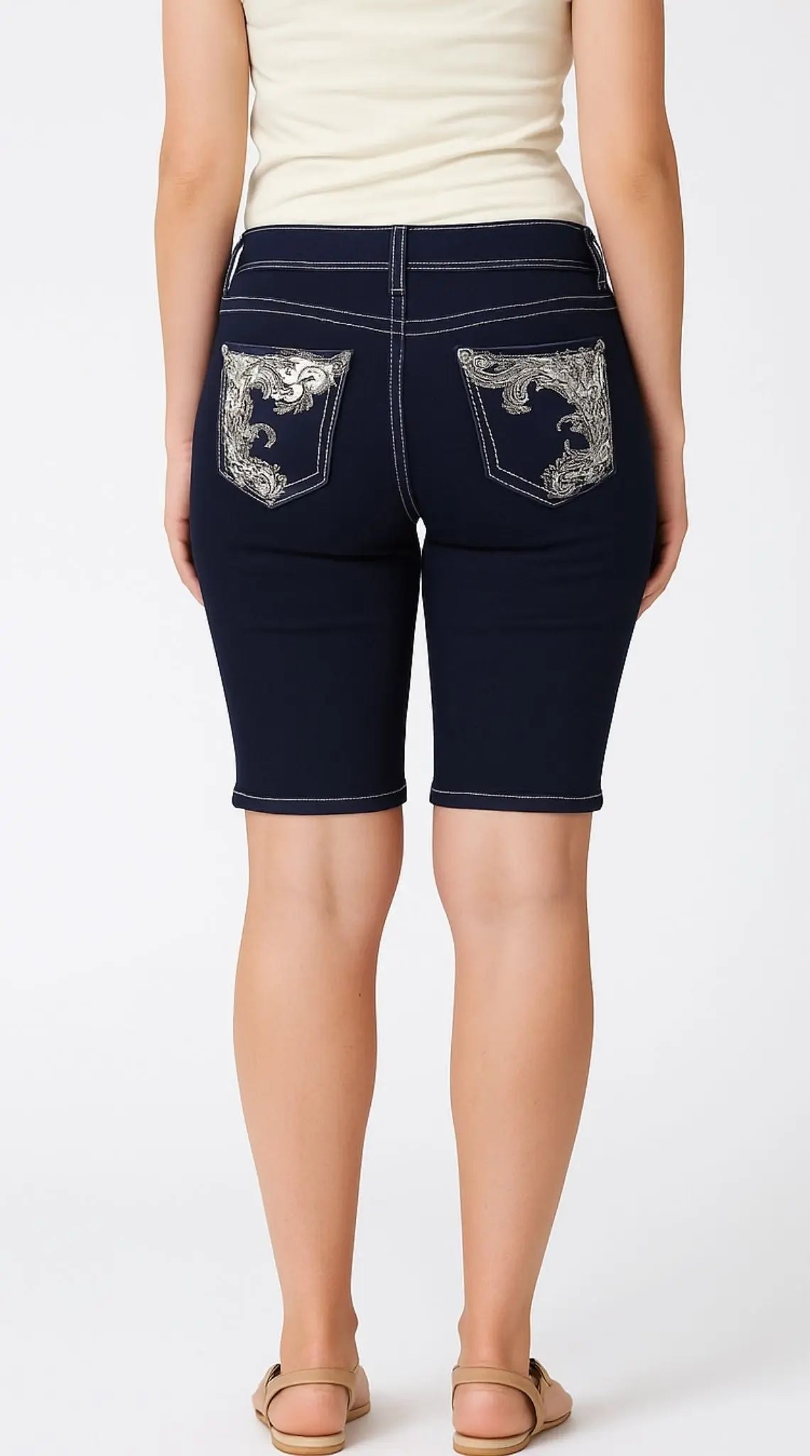 Bermuda Fitted Womens Denim Shorts - OBW16GS2168 Outback Supply Co