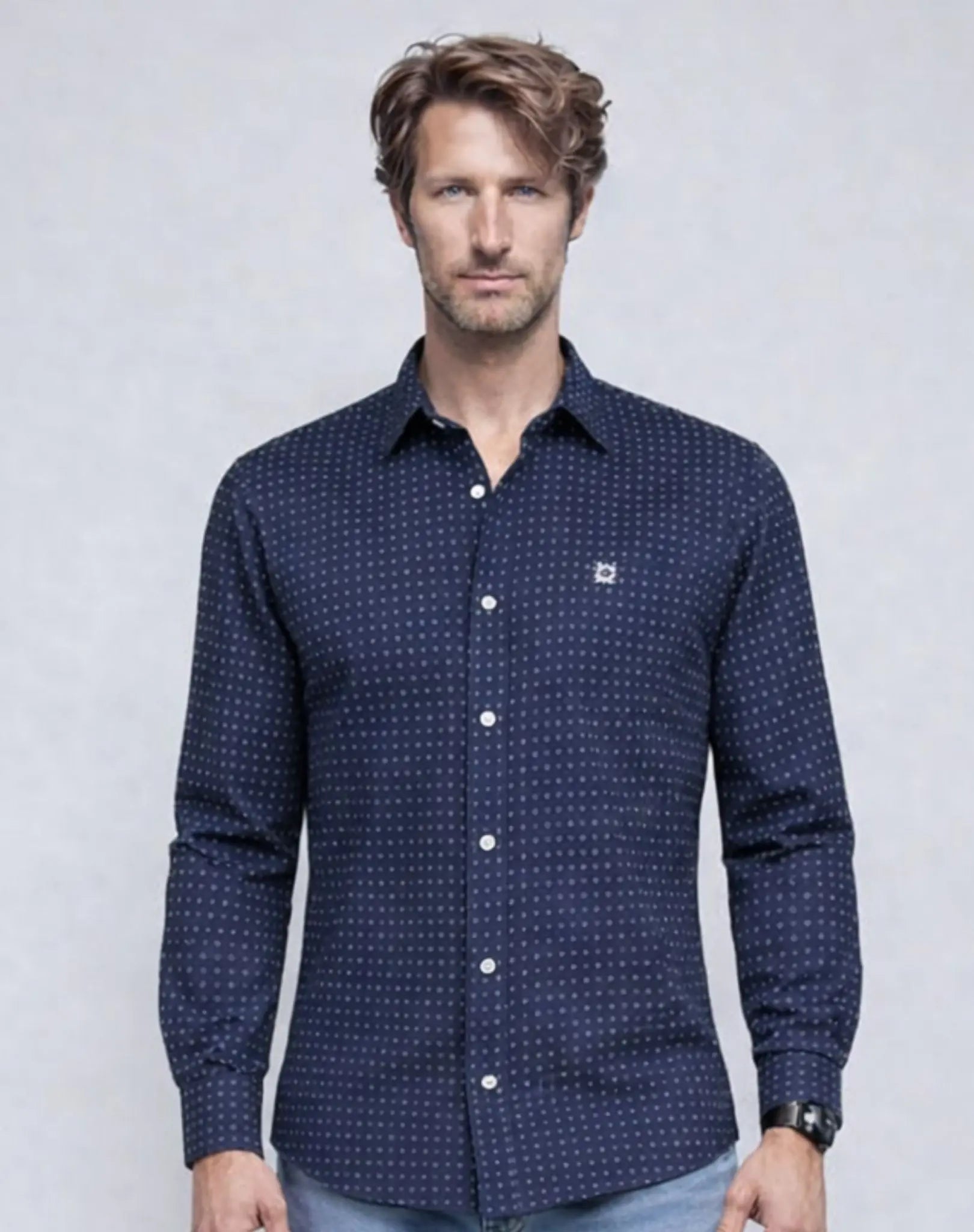 Navy Grey Classic Cotton Shirt Outback Supply Co