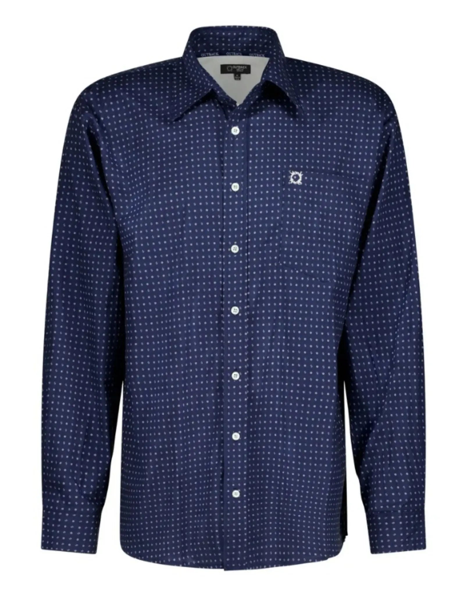 Navy Grey Classic Cotton Shirt Outback Supply Co