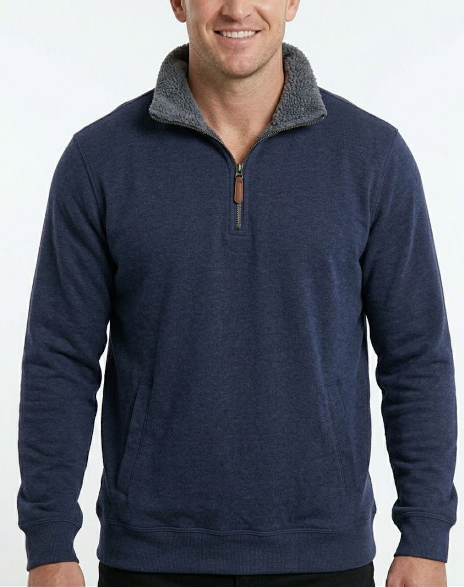 Unisex Navy Half Zip Fleece Lined Jumper Outback Supply Co