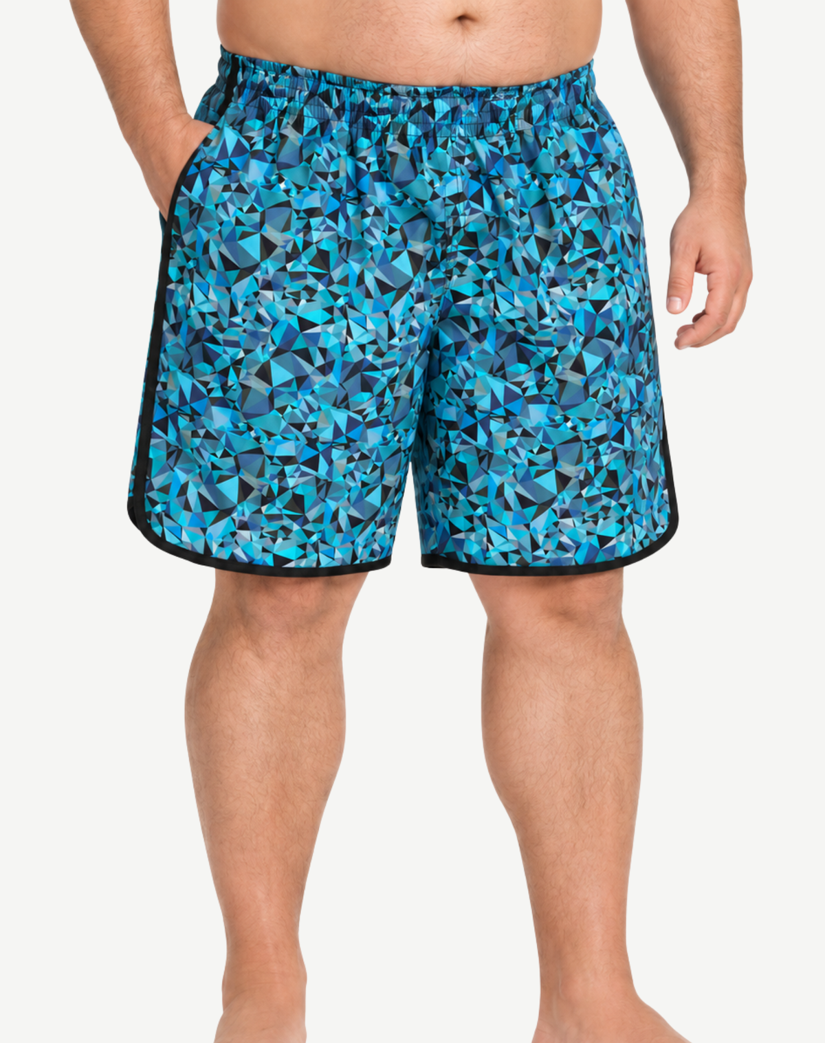 Men's King Size Elastic Waist Boardshorts - Blue Outback Supply Co