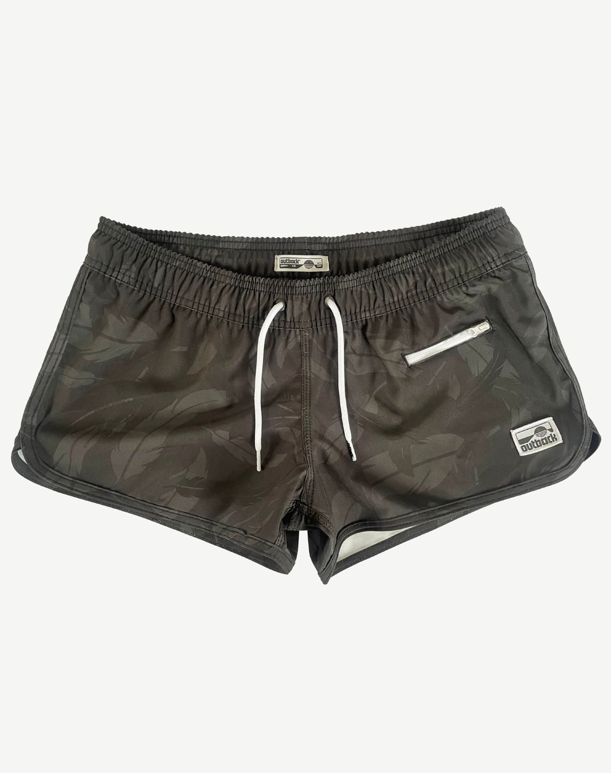 Womens Elastic Waist Boardshorts - Charcoal Outback Supply Co