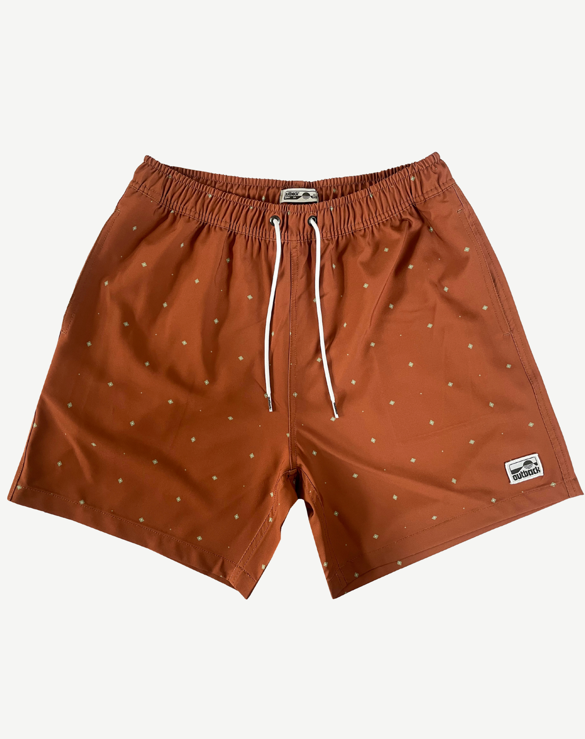 Men's Elastic Waist Boardshorts - Orange Outback Supply Co