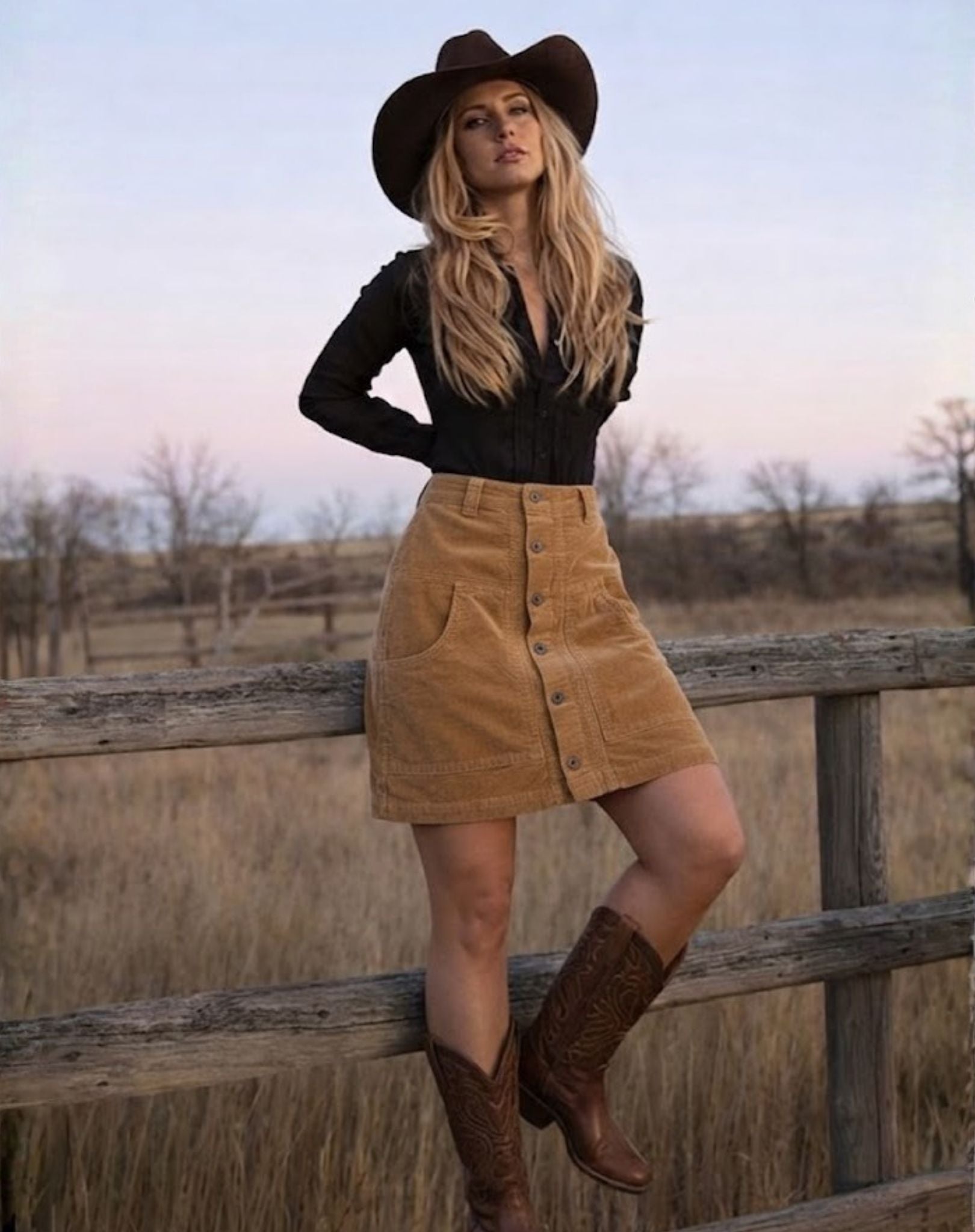 Womens Corduroy Skirt - Taupe Outback Supply Co