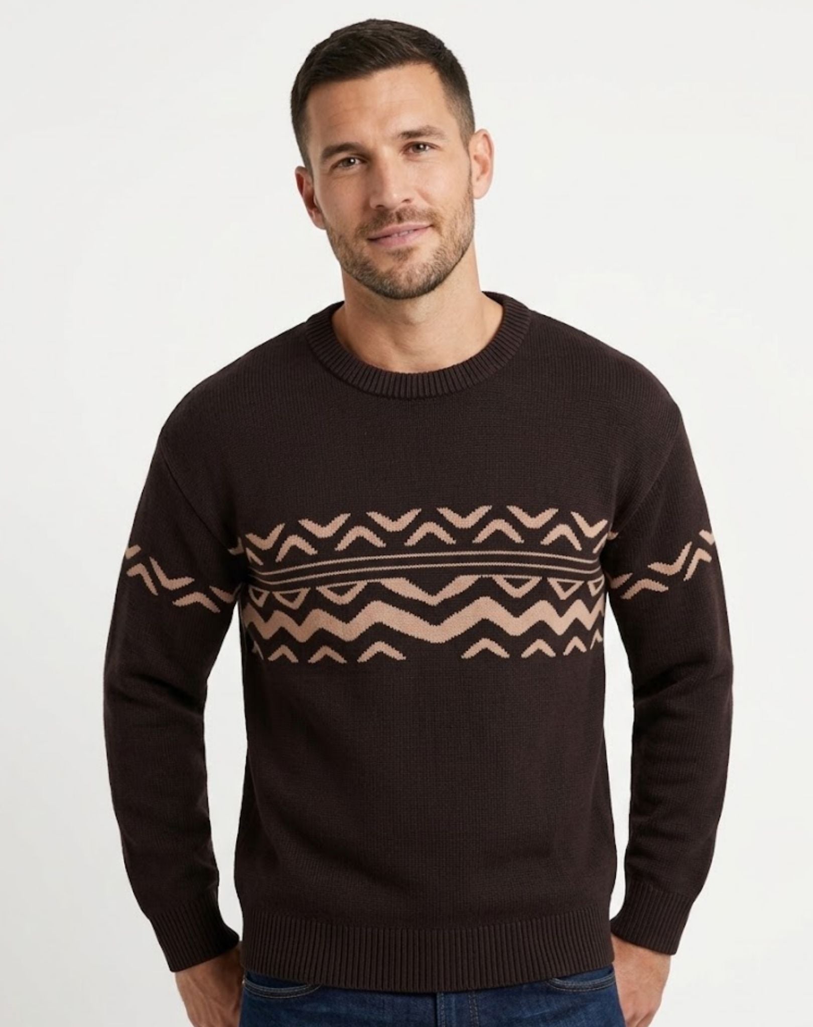 Mens Knit Sweater - Espresso Outback Supply Co