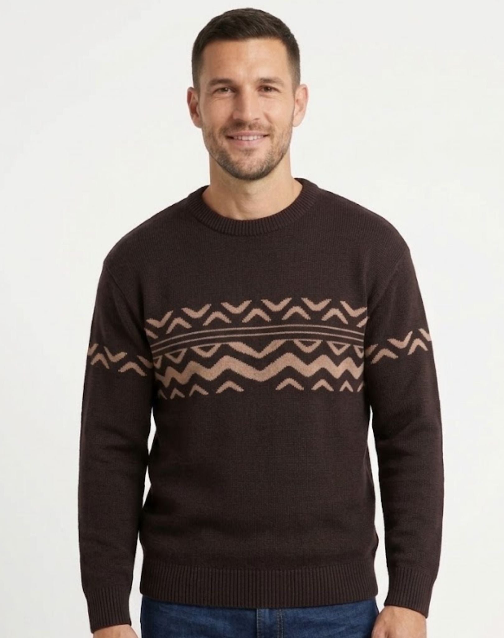 Mens Knit Sweater - Espresso Outback Supply Co