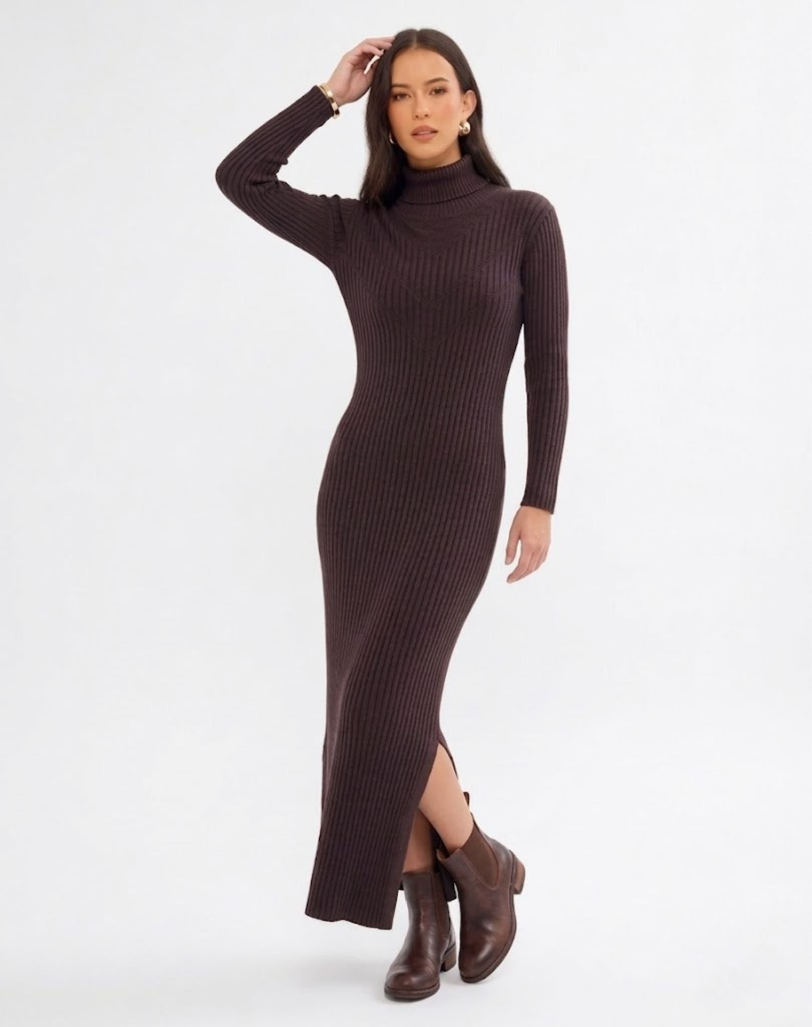 Womens Knit Dress - Espresso Outback Supply Co
