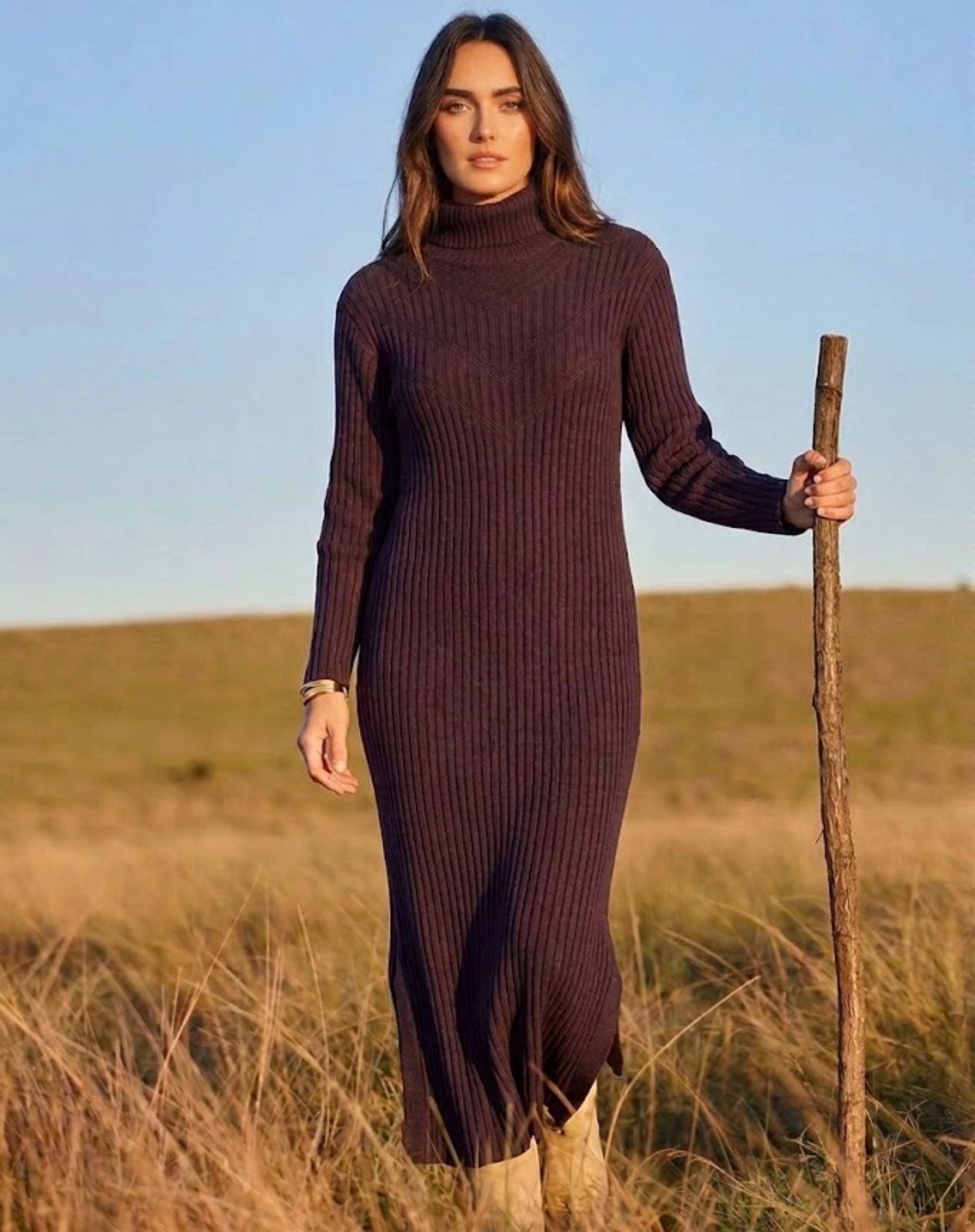Womens Knit Dress - Espresso Outback Supply Co