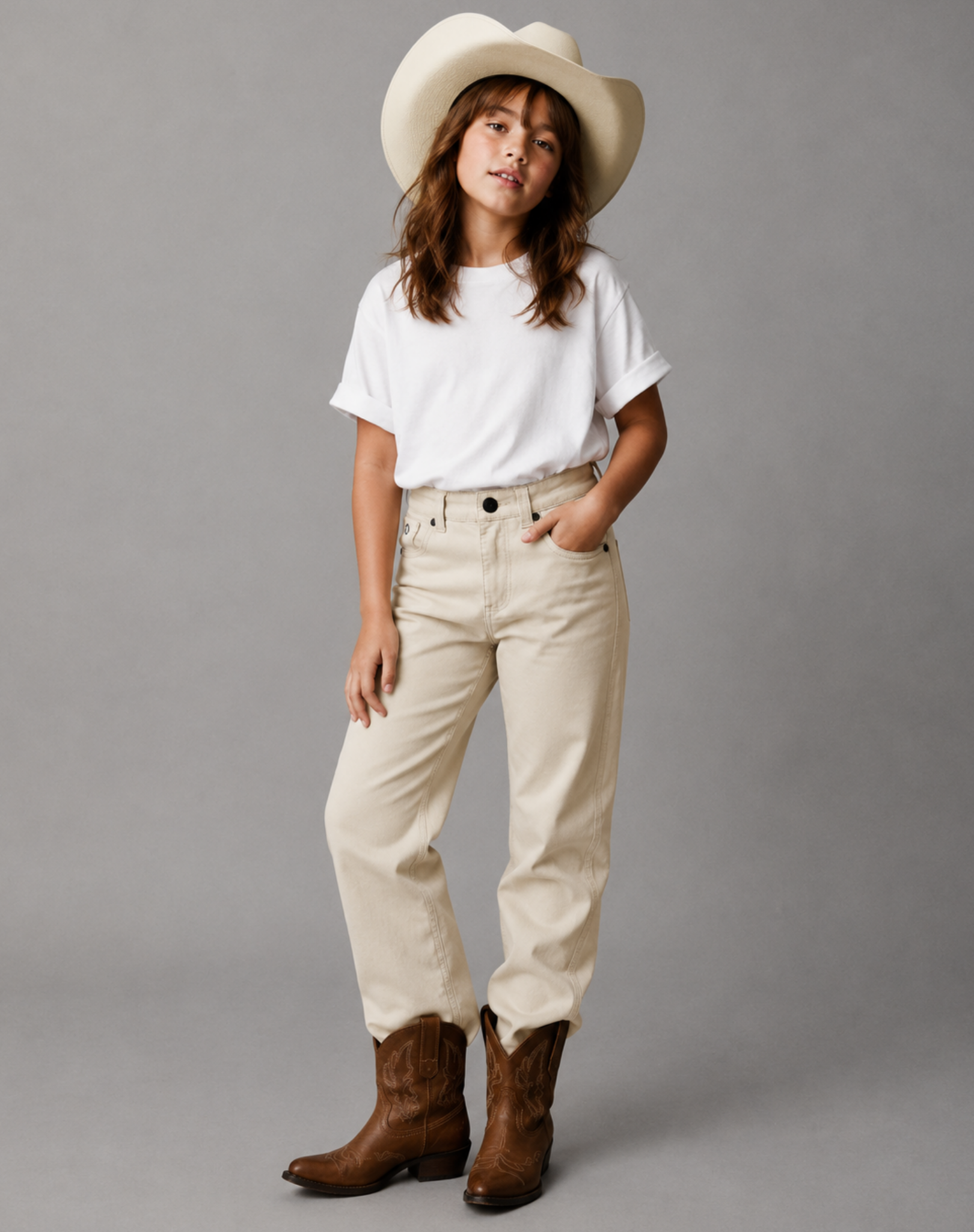 Unisex Kids Beige Moleskin Jeans Outback Supply Co
