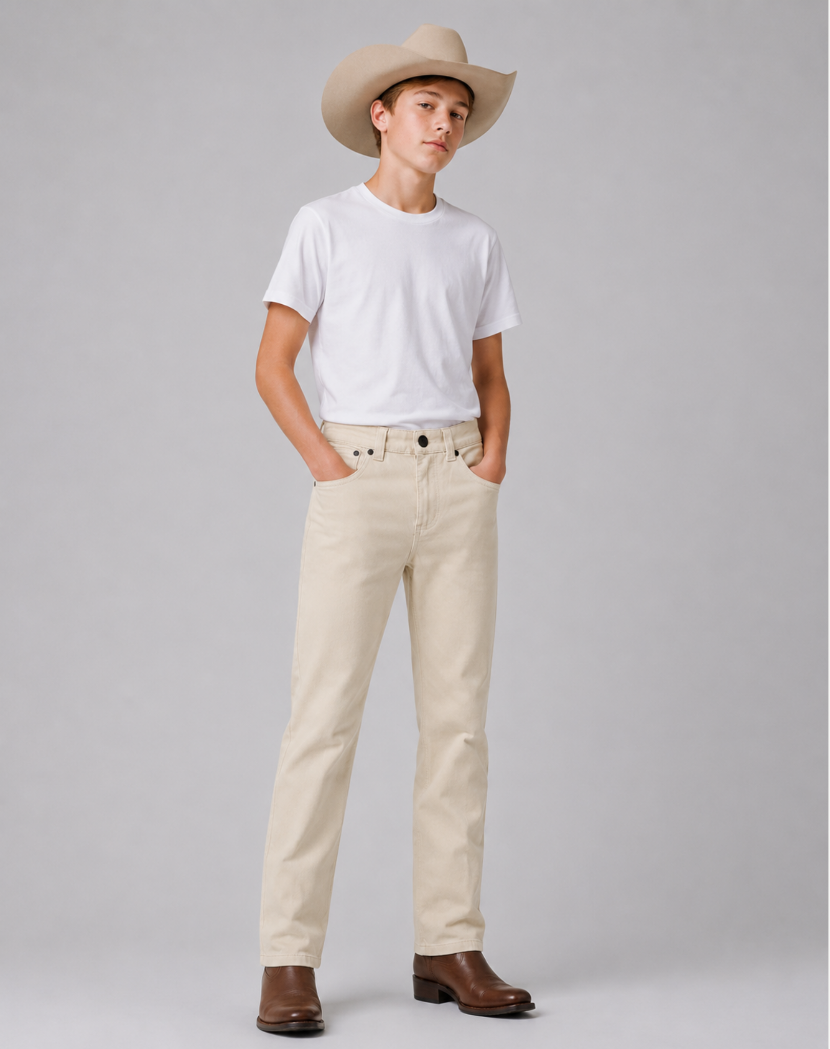 Unisex Kids Beige Moleskin Jeans Outback Supply Co