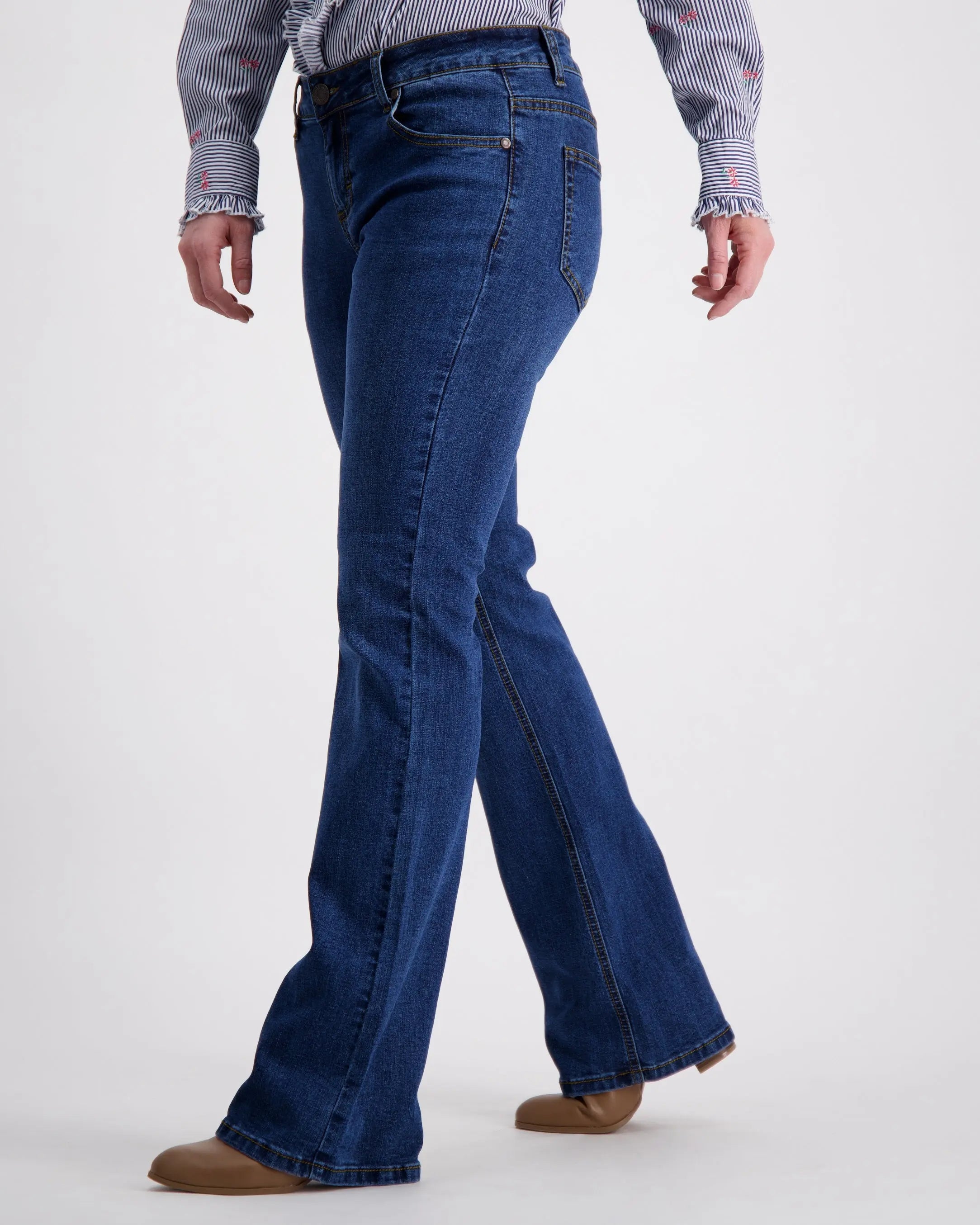 OBFilly 2.0 Blue Stonewash Womens Jeans - Boot Cut Outback Supply Co