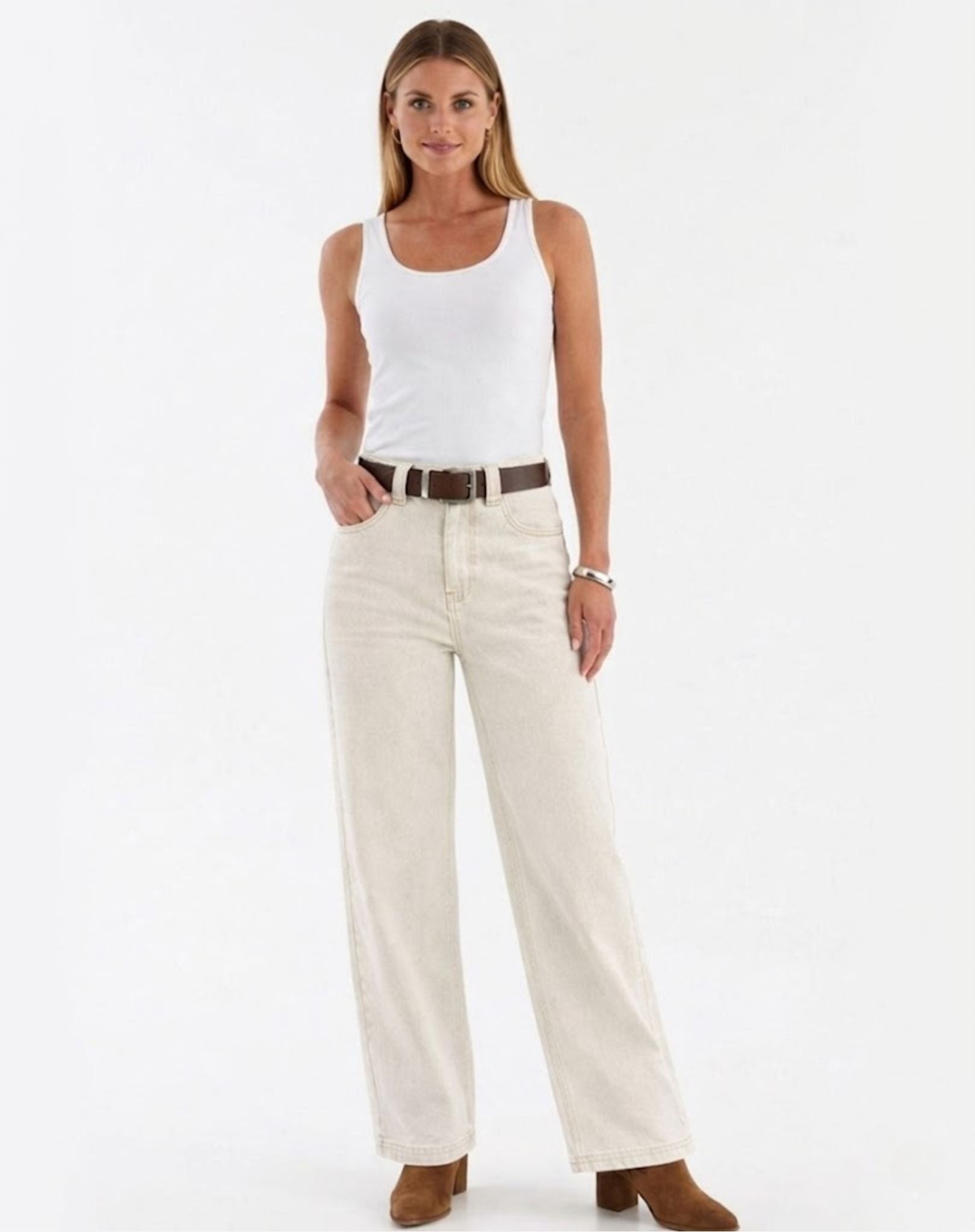 Pinnacles Wide-Leg Jean - Ecru Outback Supply Co
