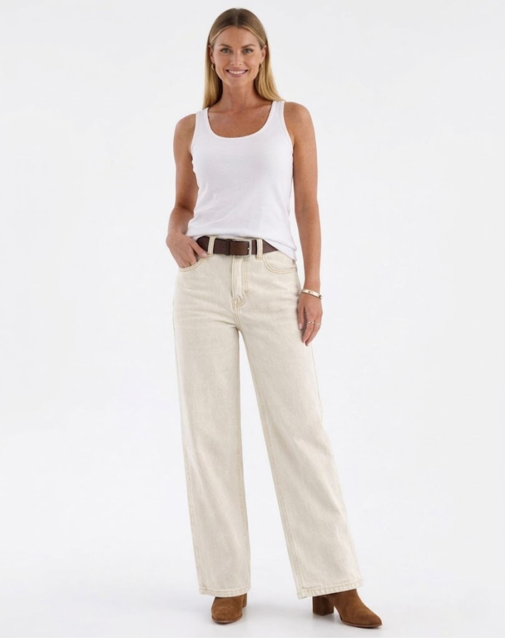Pinnacles Wide-Leg Jean - Ecru Outback Supply Co