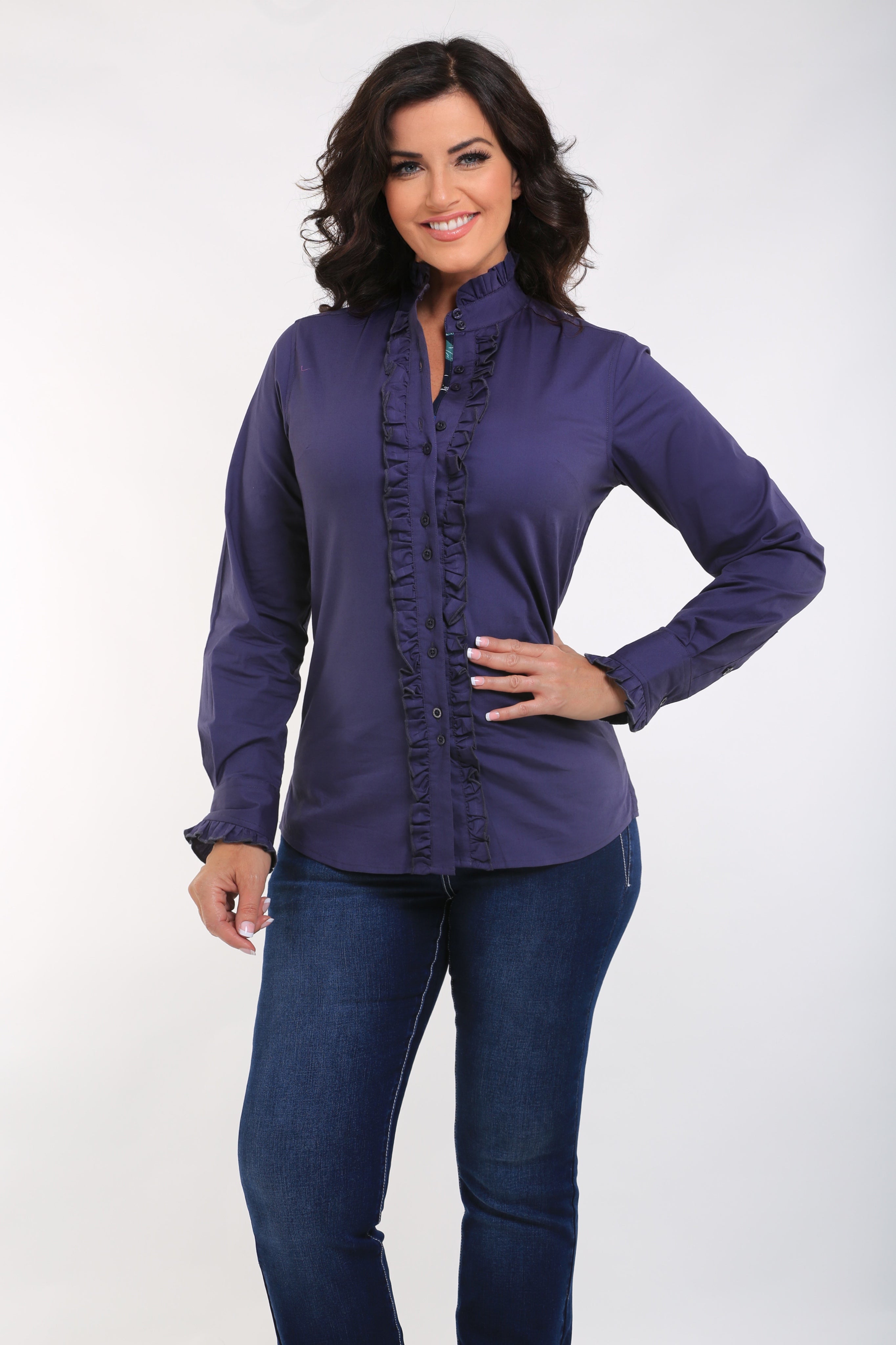 Navy Ruffle Shirt Outback Supply Co