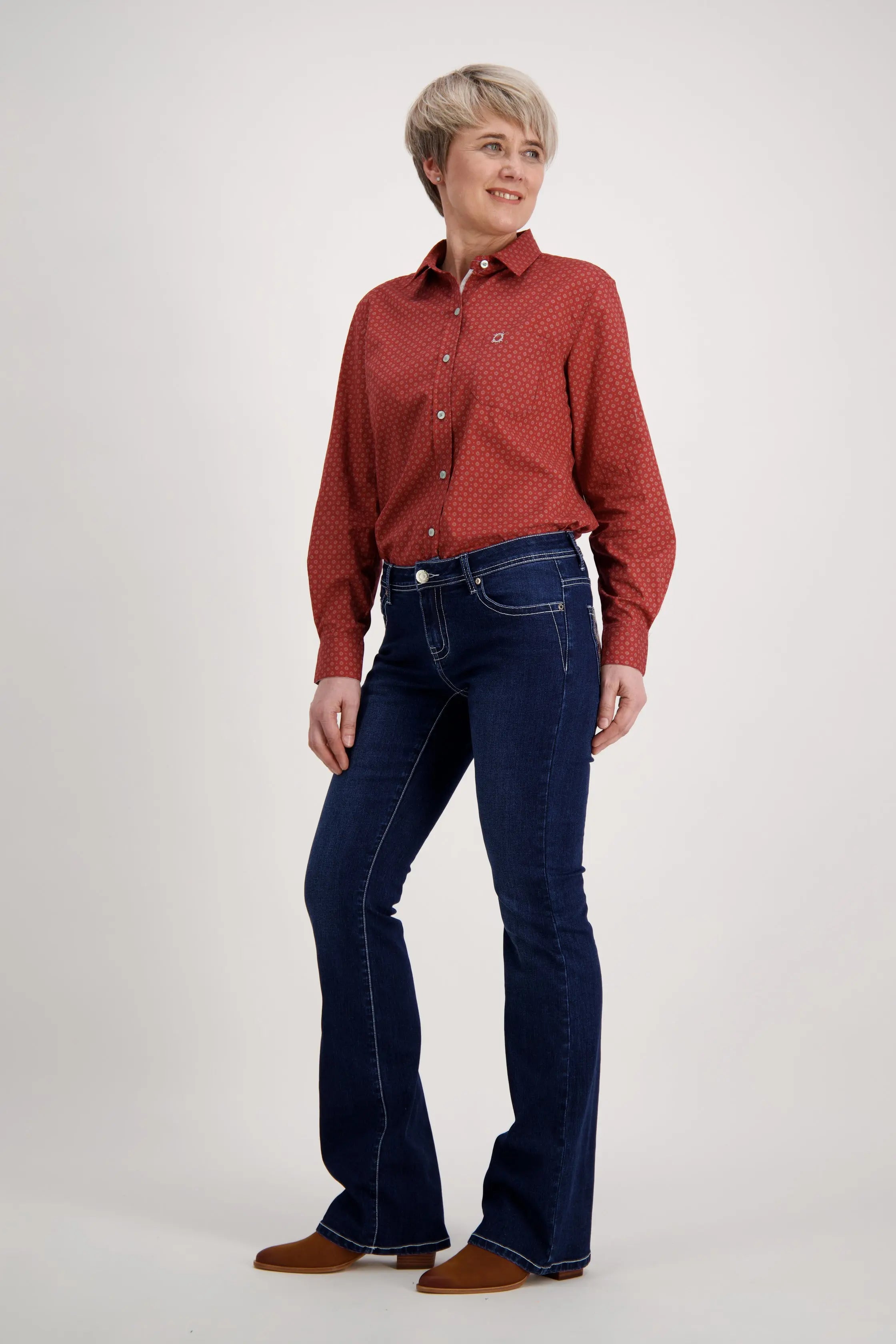 Red Grey Classic Cotton Shirt Outback Supply Co