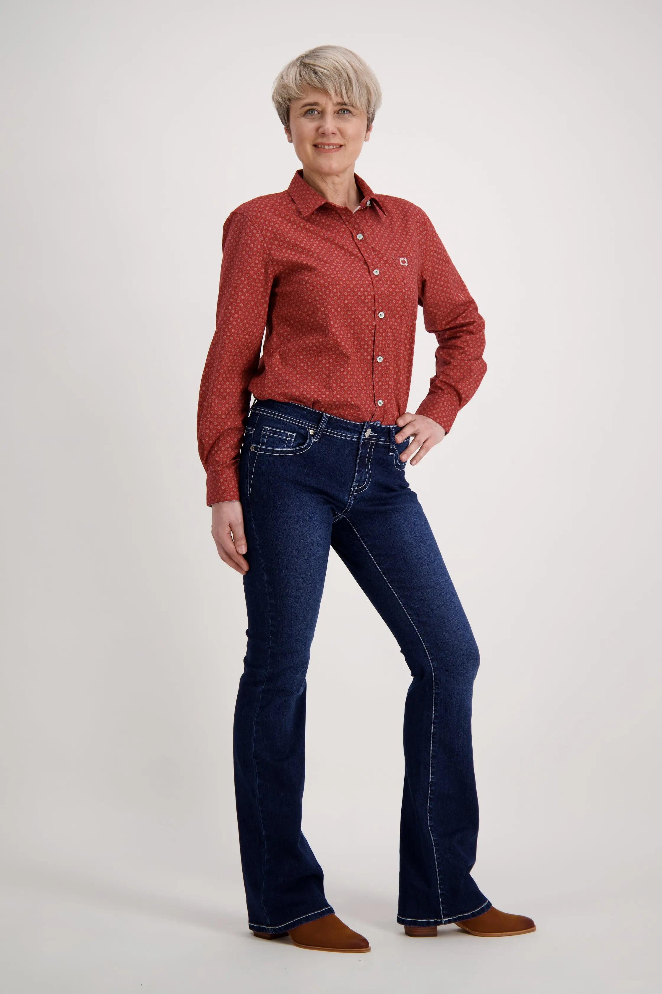 Red Grey Classic Cotton Shirt Outback Supply Co