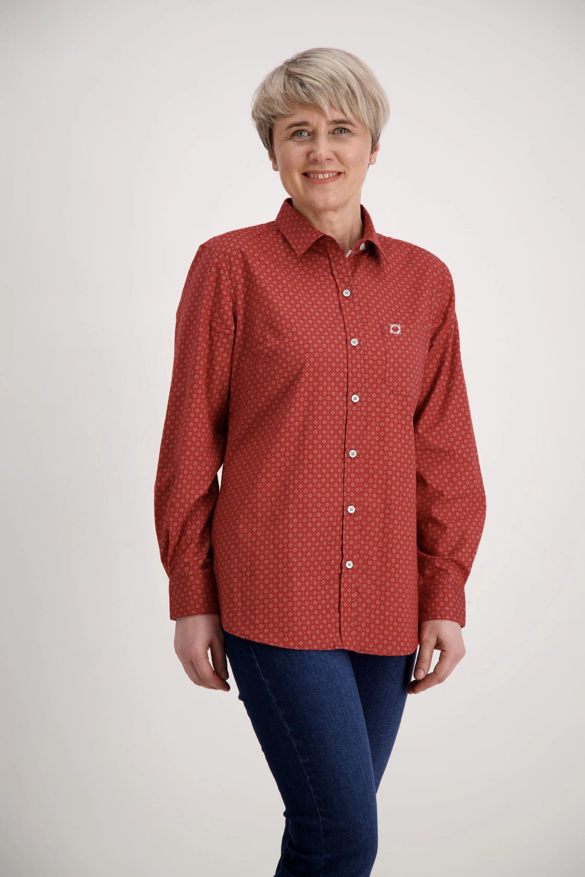Red Grey Classic Cotton Shirt Outback Supply Co