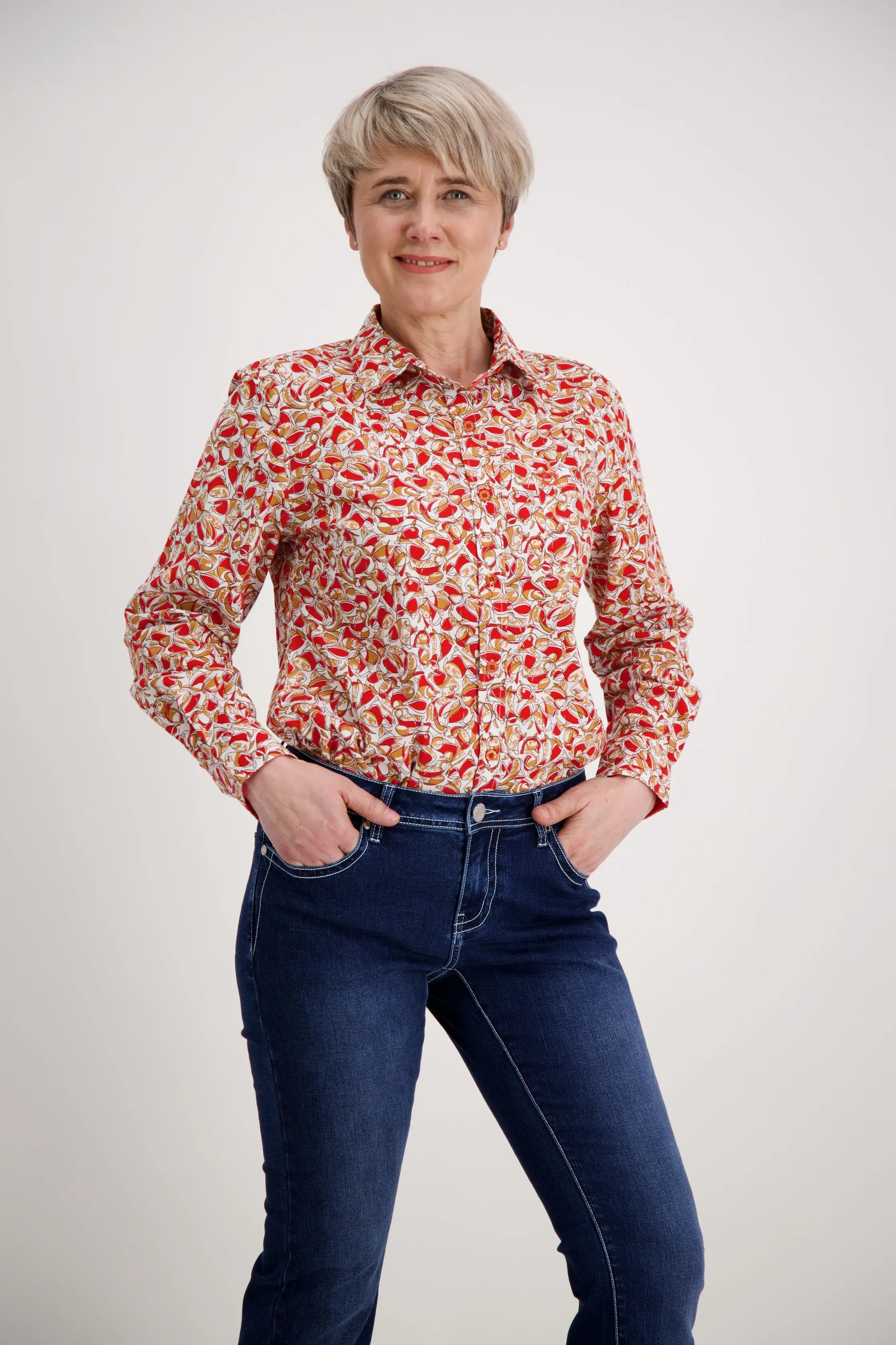 Red Orange Classic Cotton Shirt Outback Supply Co