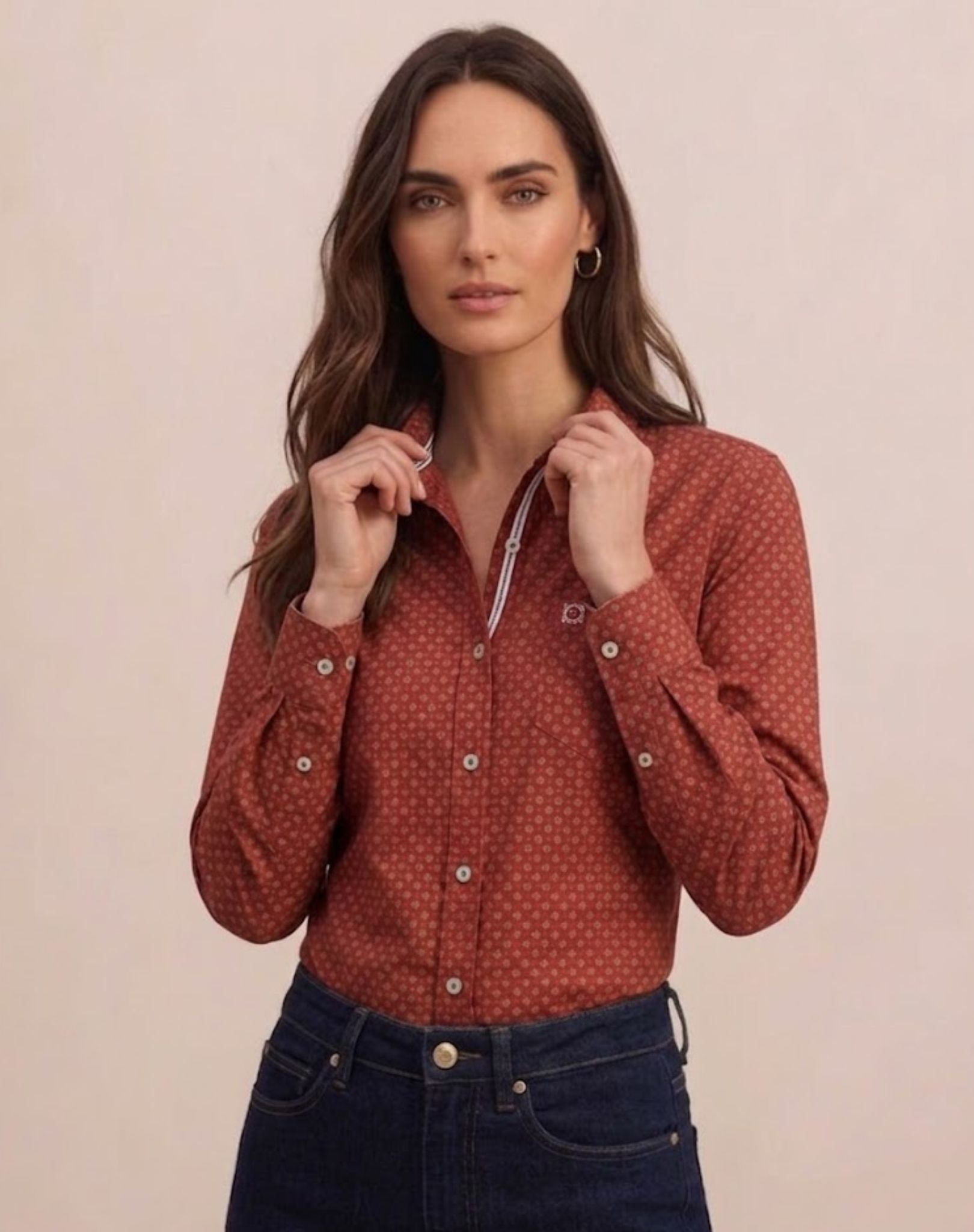 Red Grey Classic Cotton Shirt Outback Supply Co