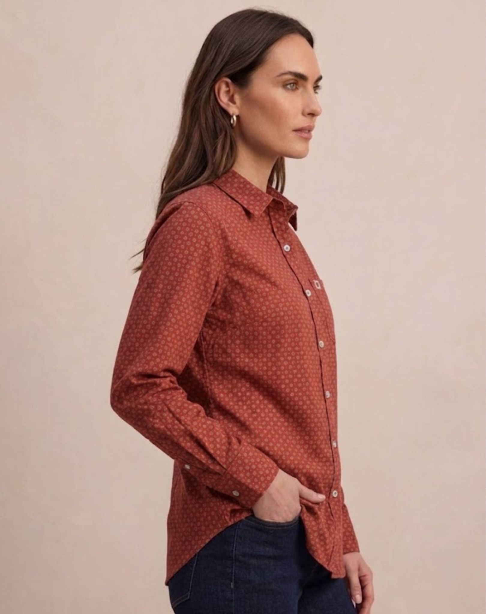 Red Grey Classic Cotton Shirt Outback Supply Co