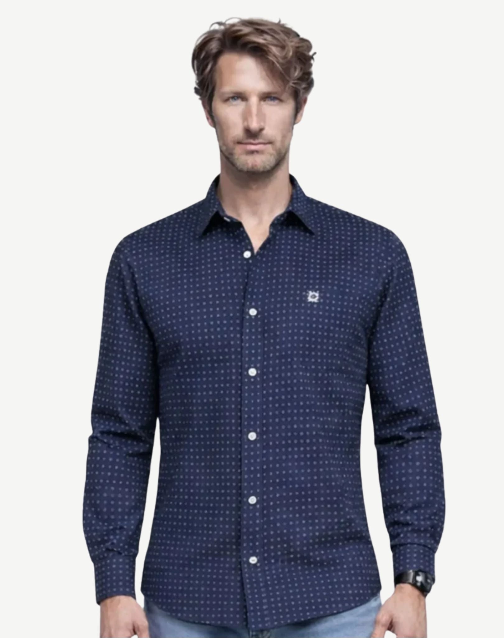 Navy Grey Classic Cotton Shirt Outback Supply Co