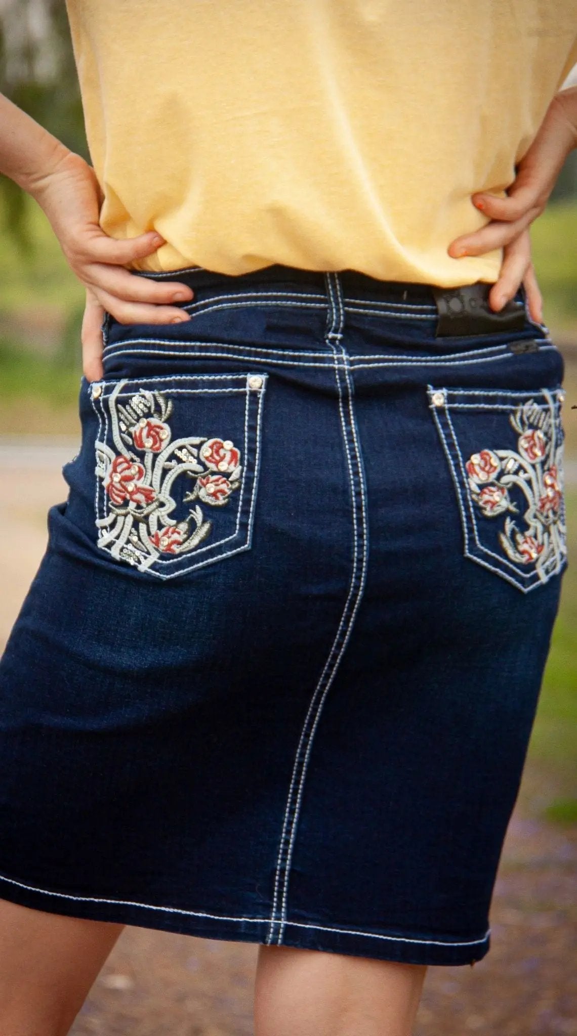 Ruby Bling Denim Skirt Outback Supply Co