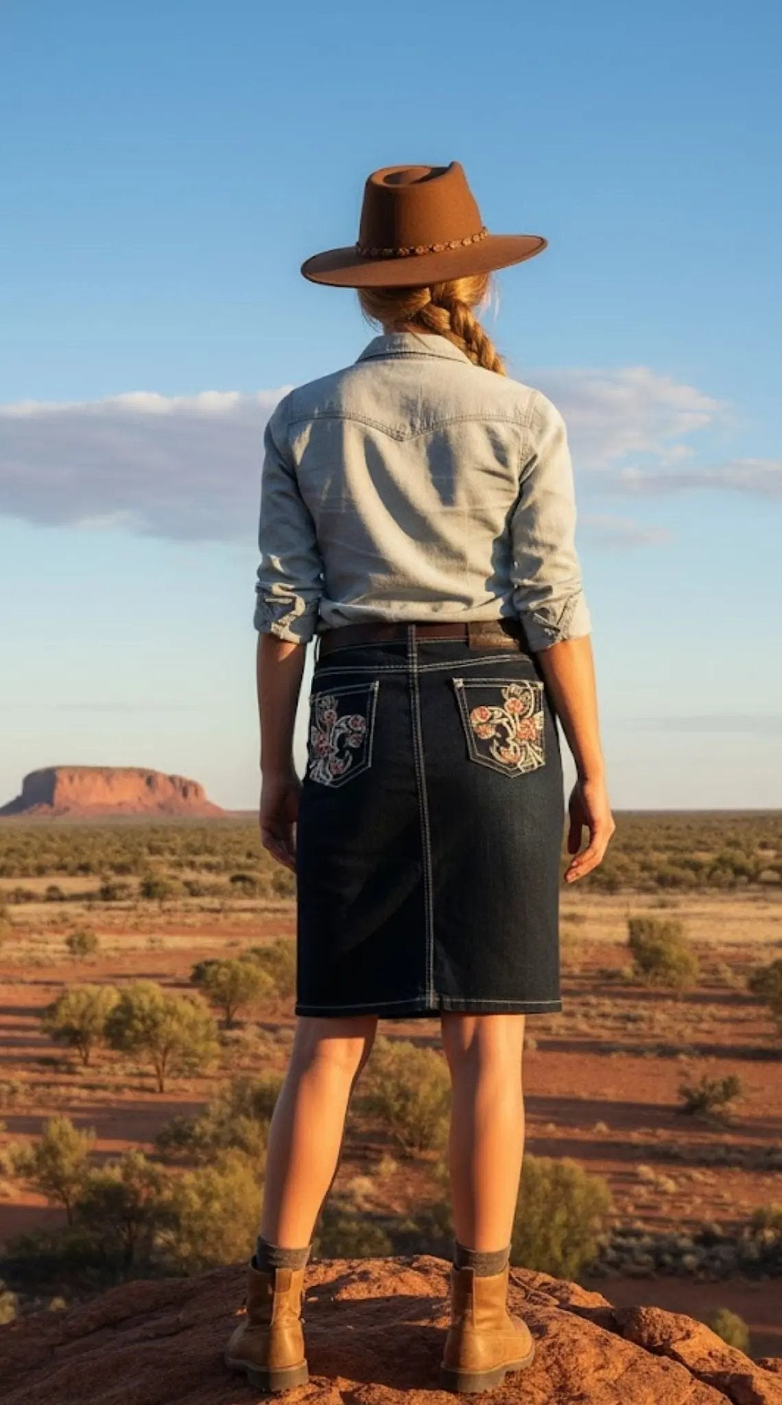 Ruby Bling Denim Skirt Outback Supply Co