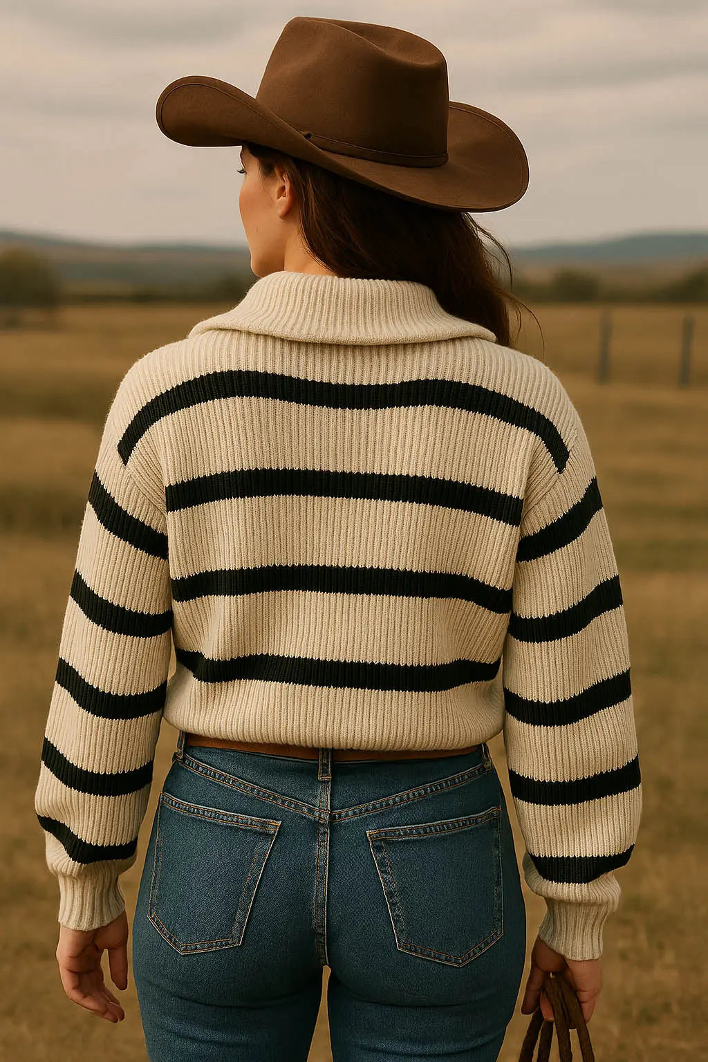 Sierra Stripe Knit - Cream Outback Supply Co