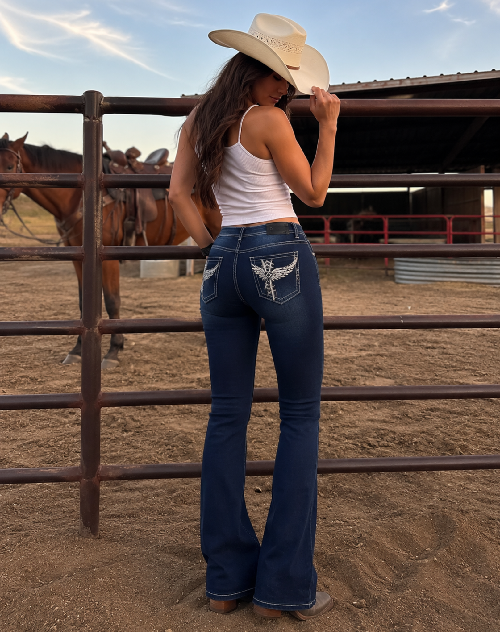 Tee Pee Western Style Bling Denim Riding Jeans Outback Supply Co