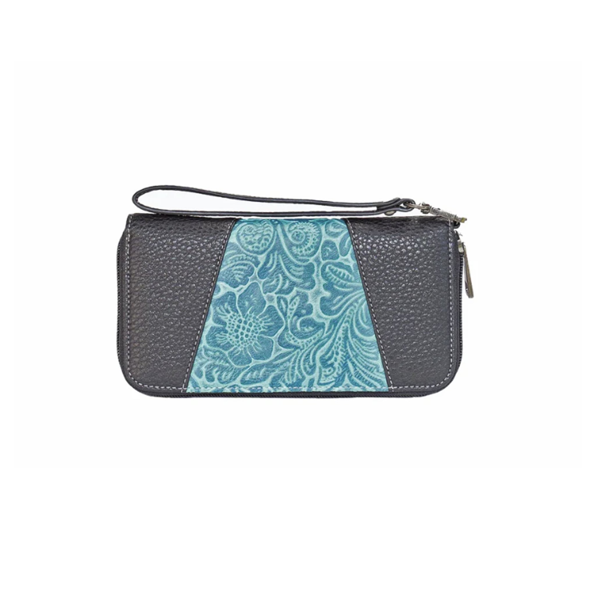 Black & Turquoise Faux Leather Wallet - Western Style