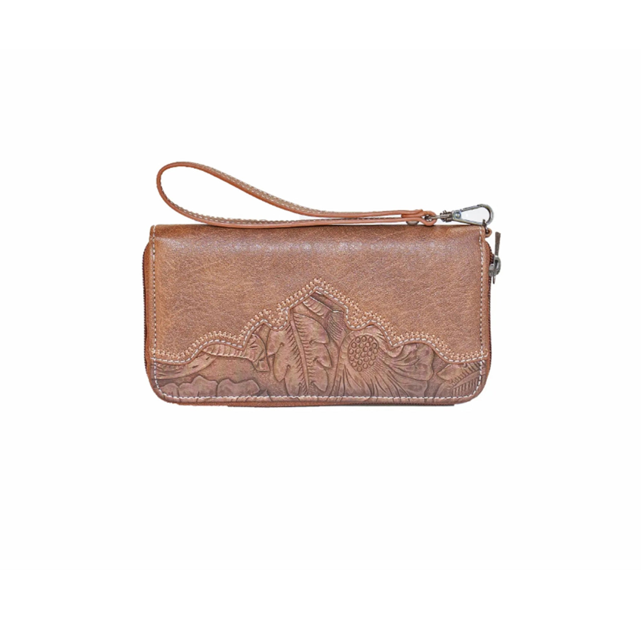 Brown Faux Leather Wallet - Western Style