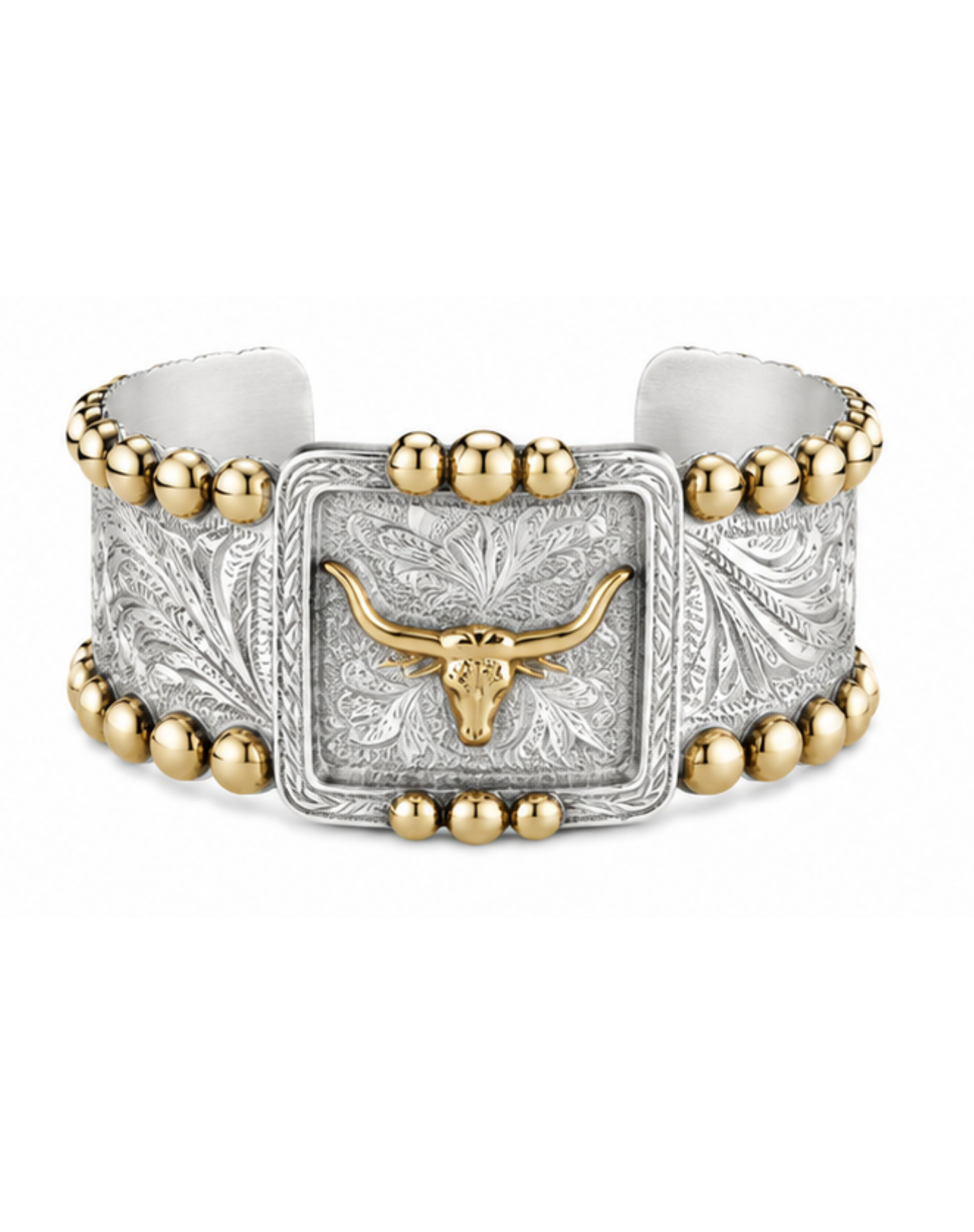 Antiqued Silver and Gold Longhorn Legacy Cuff Bracelet Outback Supply Co