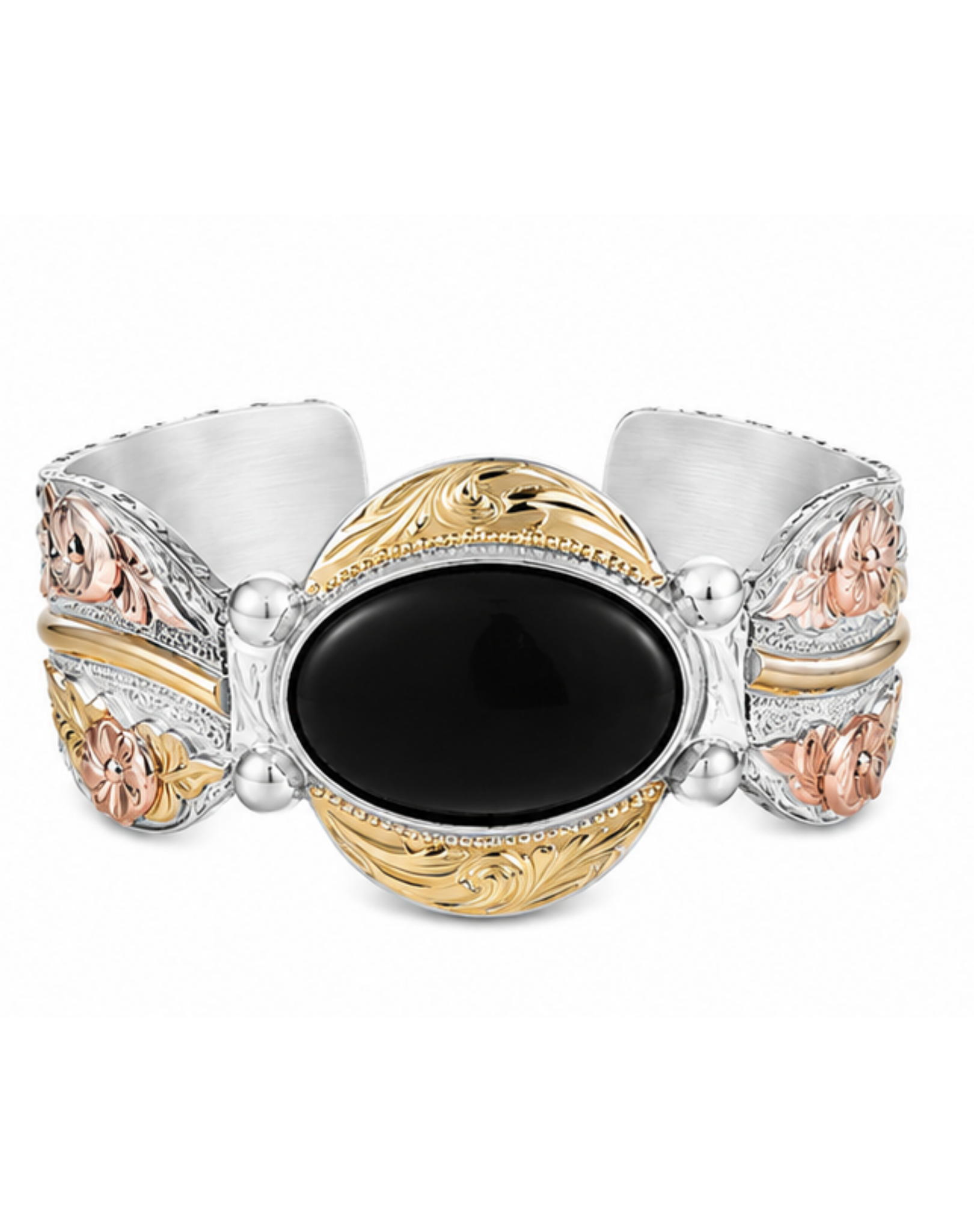 Antiqued Silver, Gold and Rose Gold Midnight Mesa Cuff Bracelet Outback Supply Co