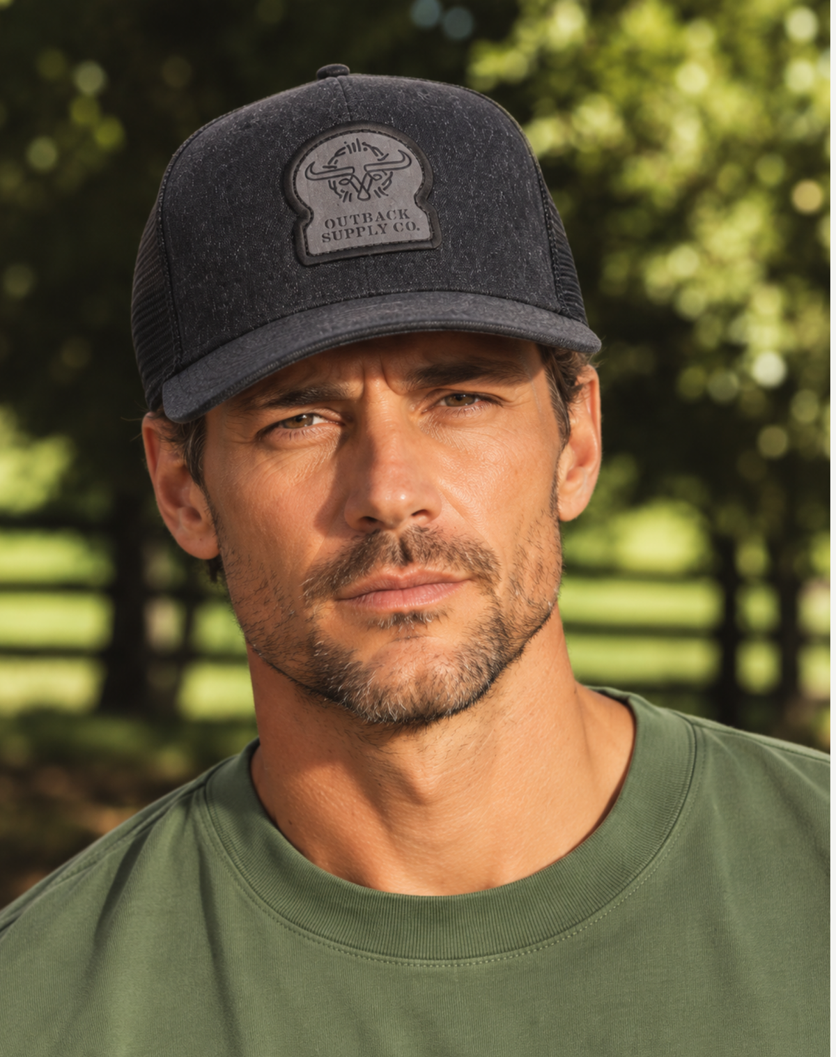 Navy Logo Trucker Cap Outback Supply Co