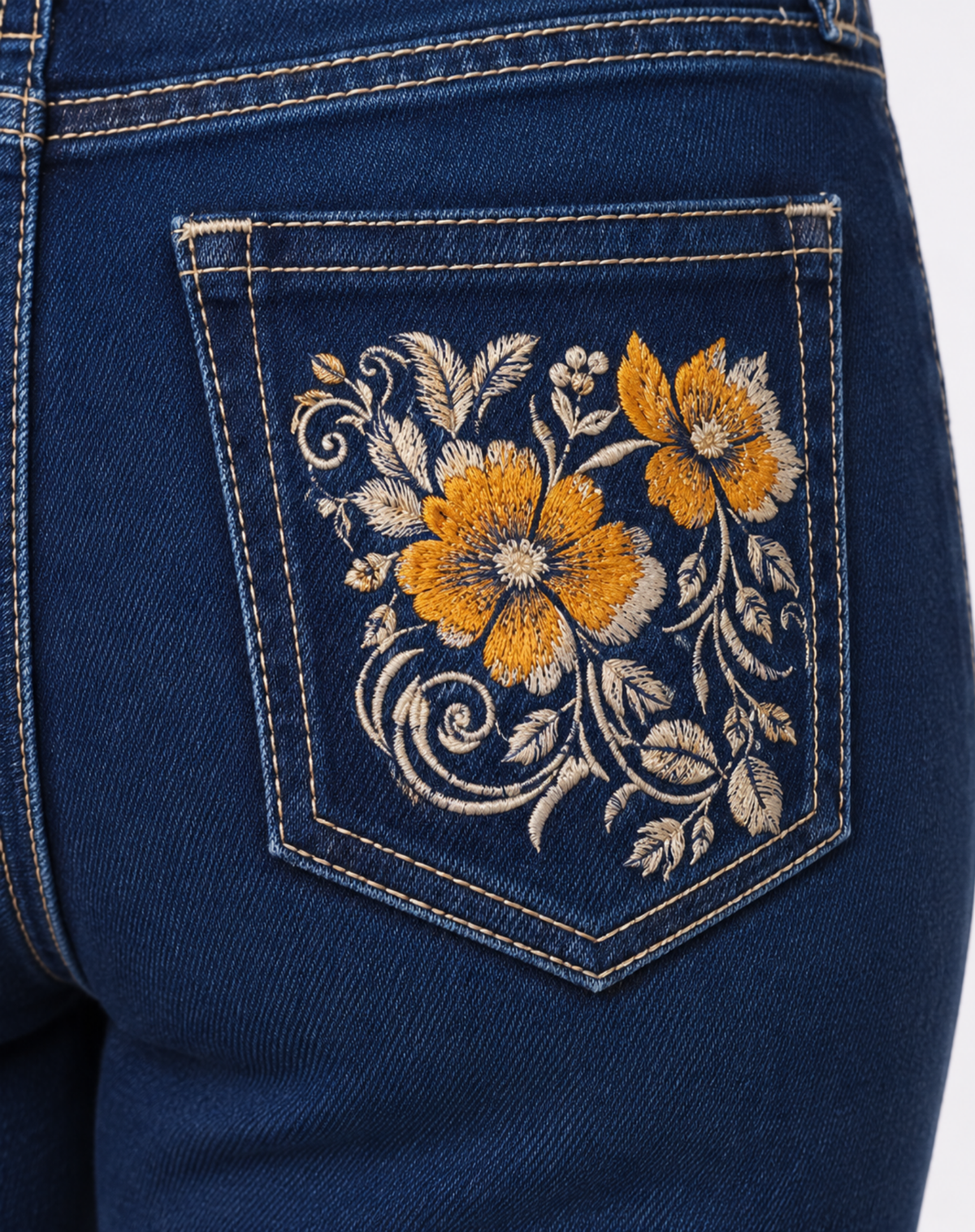 Orange Blossom Women’s Fitted Bermuda Denim Shorts with Bling – Dark Indigo Outback Supply Co