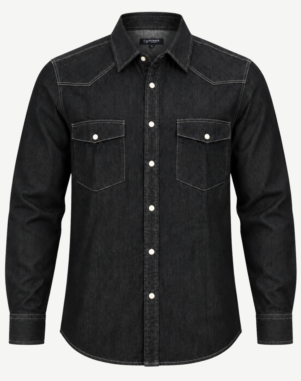Men’s Western Denim Shirt – Black Outback Supply Co