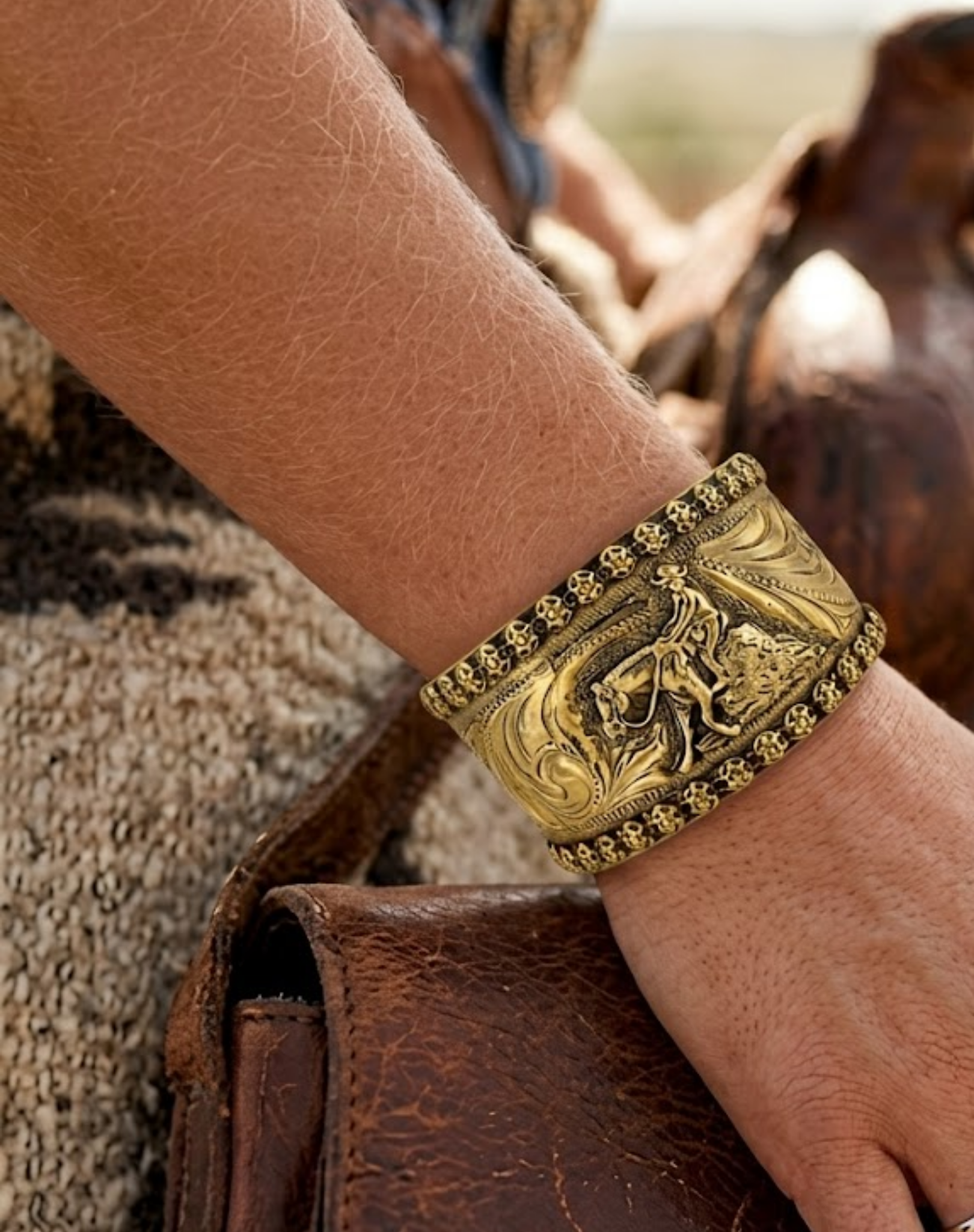 Gold Barrel Racer Cuff Bracelet Outback Supply Co