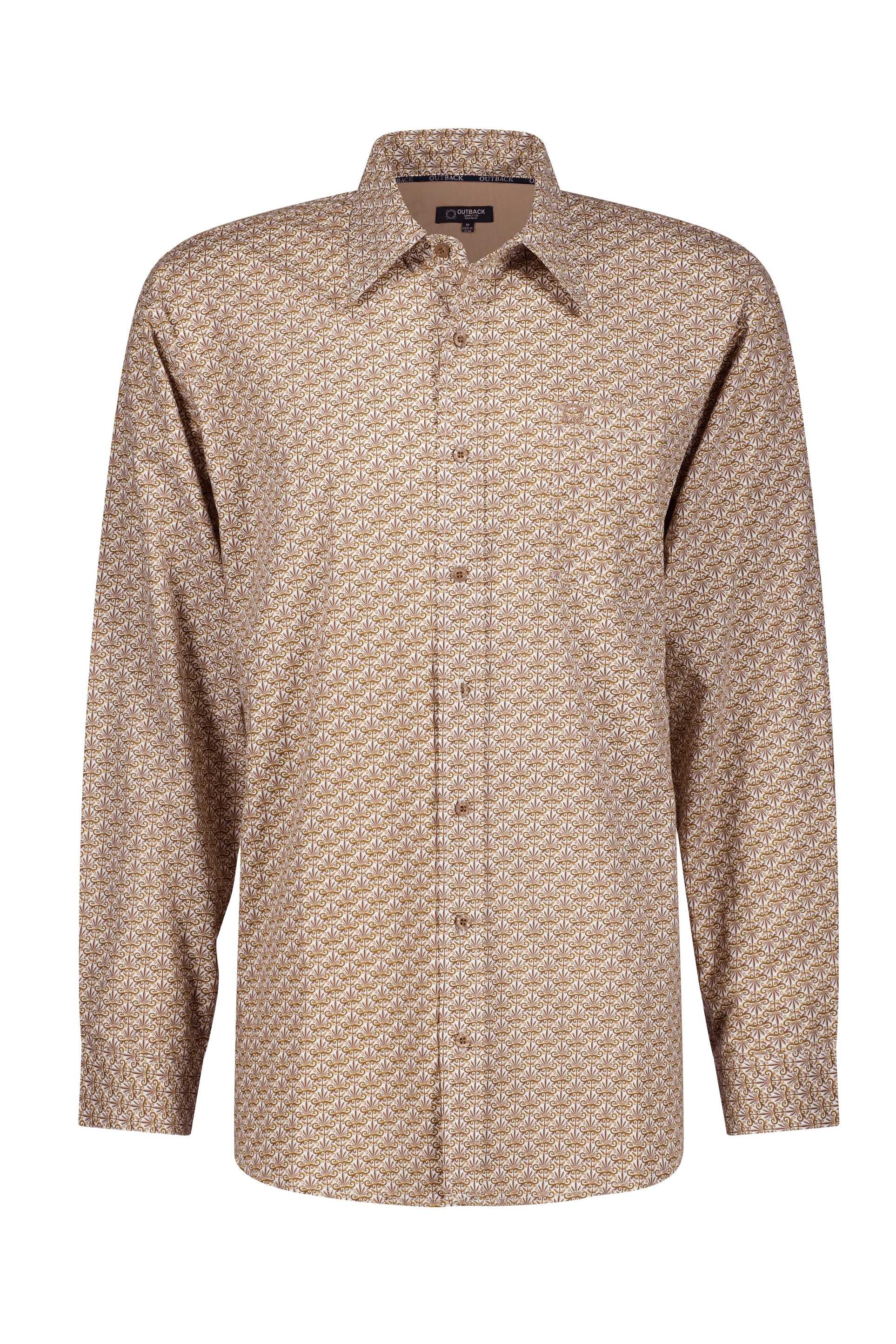 Beige Brown Classic Cotton Shirt Outback Supply Co
