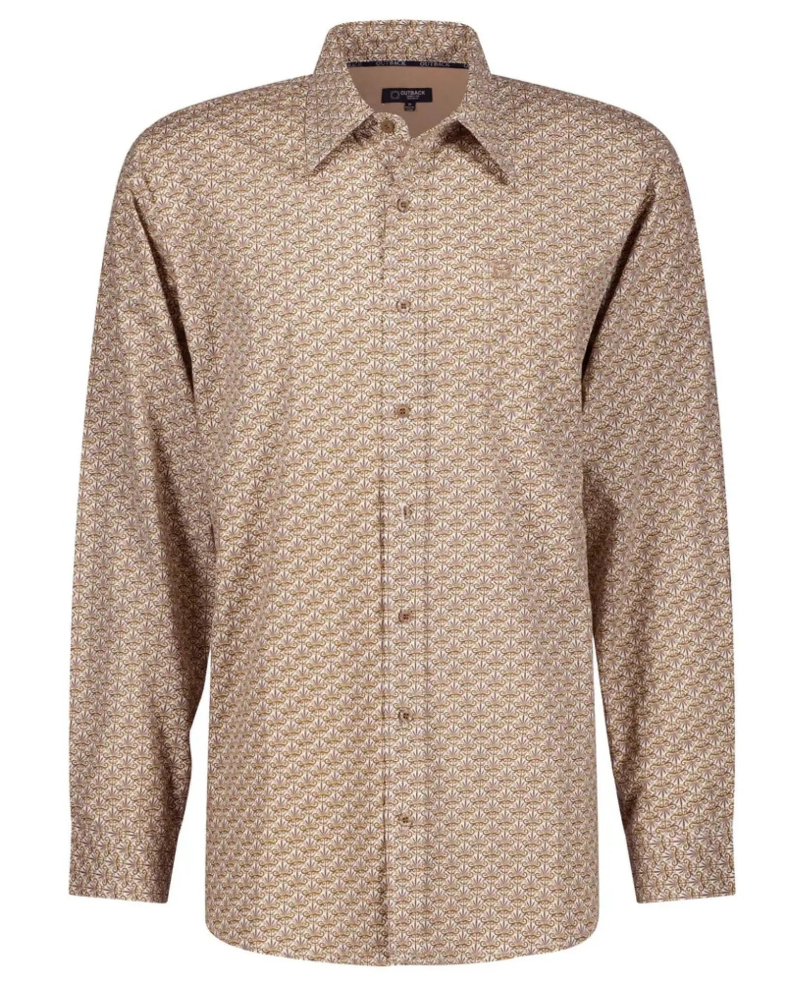 Beige Brown Classic Cotton Shirt Outback Supply Co