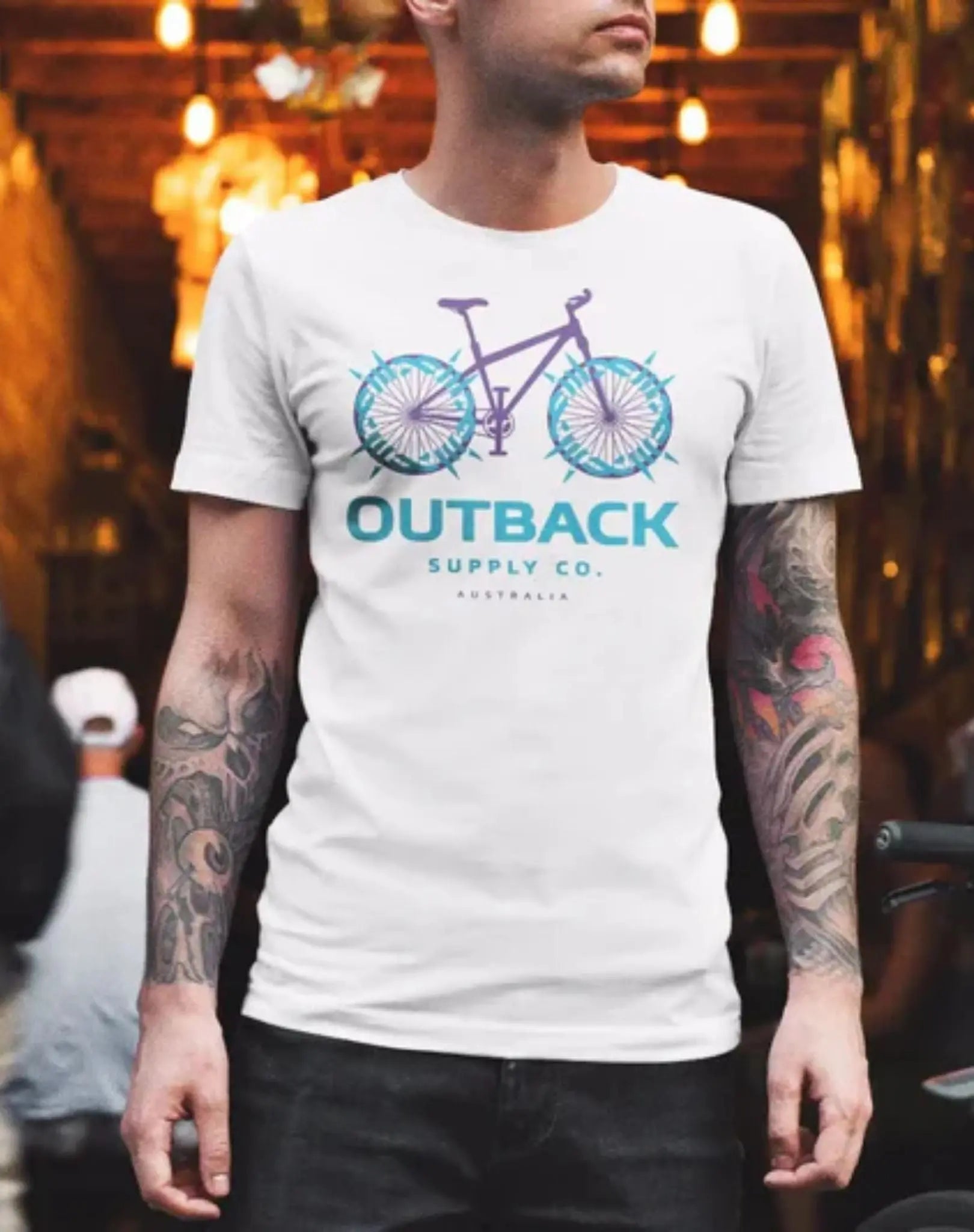Bike T-Shirt - White Outback Supply Co