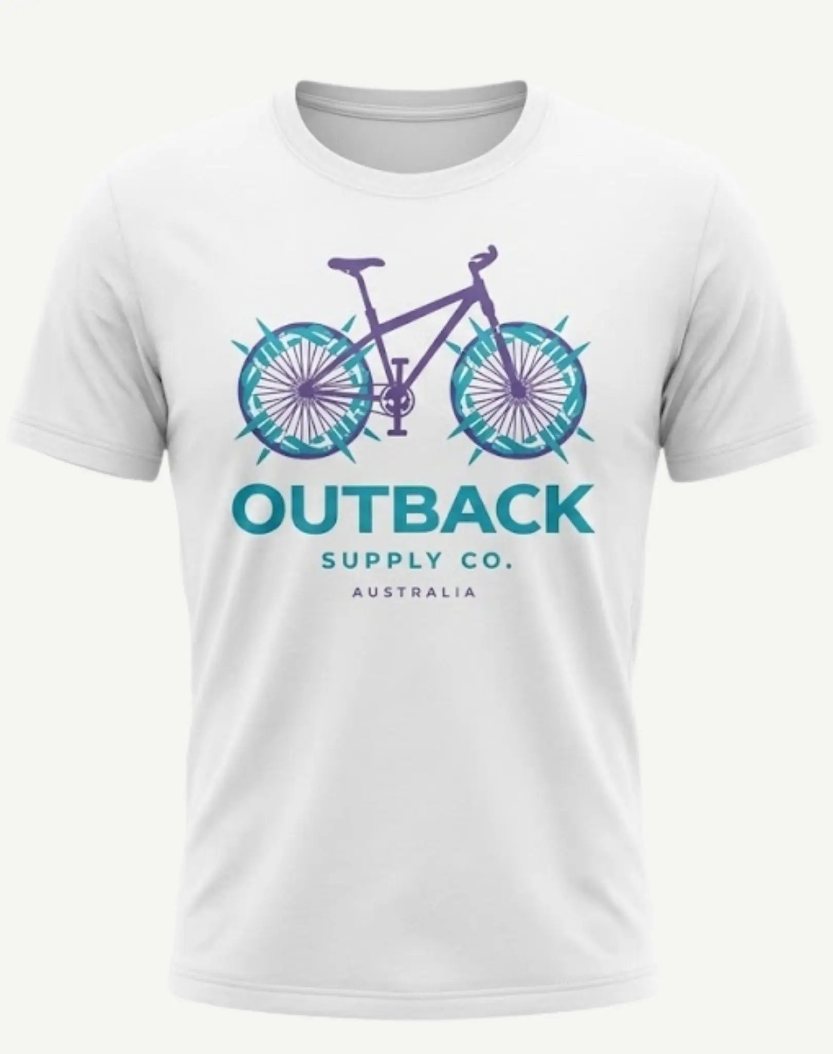 Bike T-Shirt - White Outback Supply Co