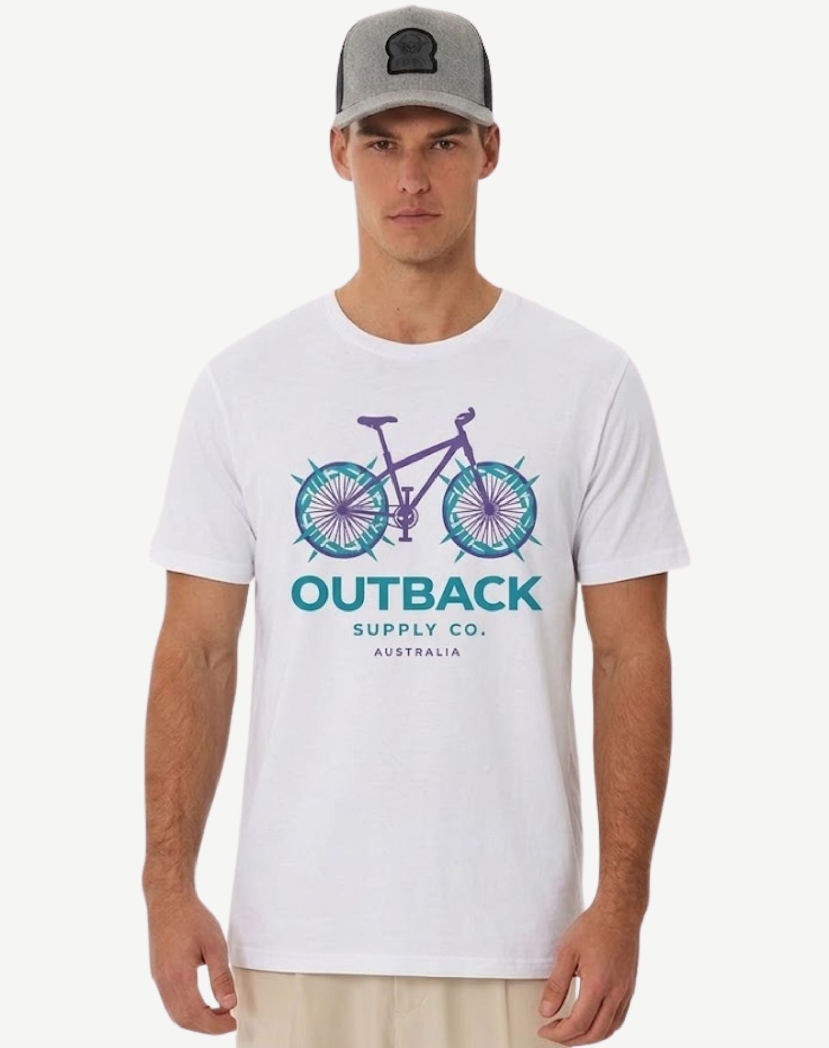 Bike T-Shirt - White Outback Supply Co