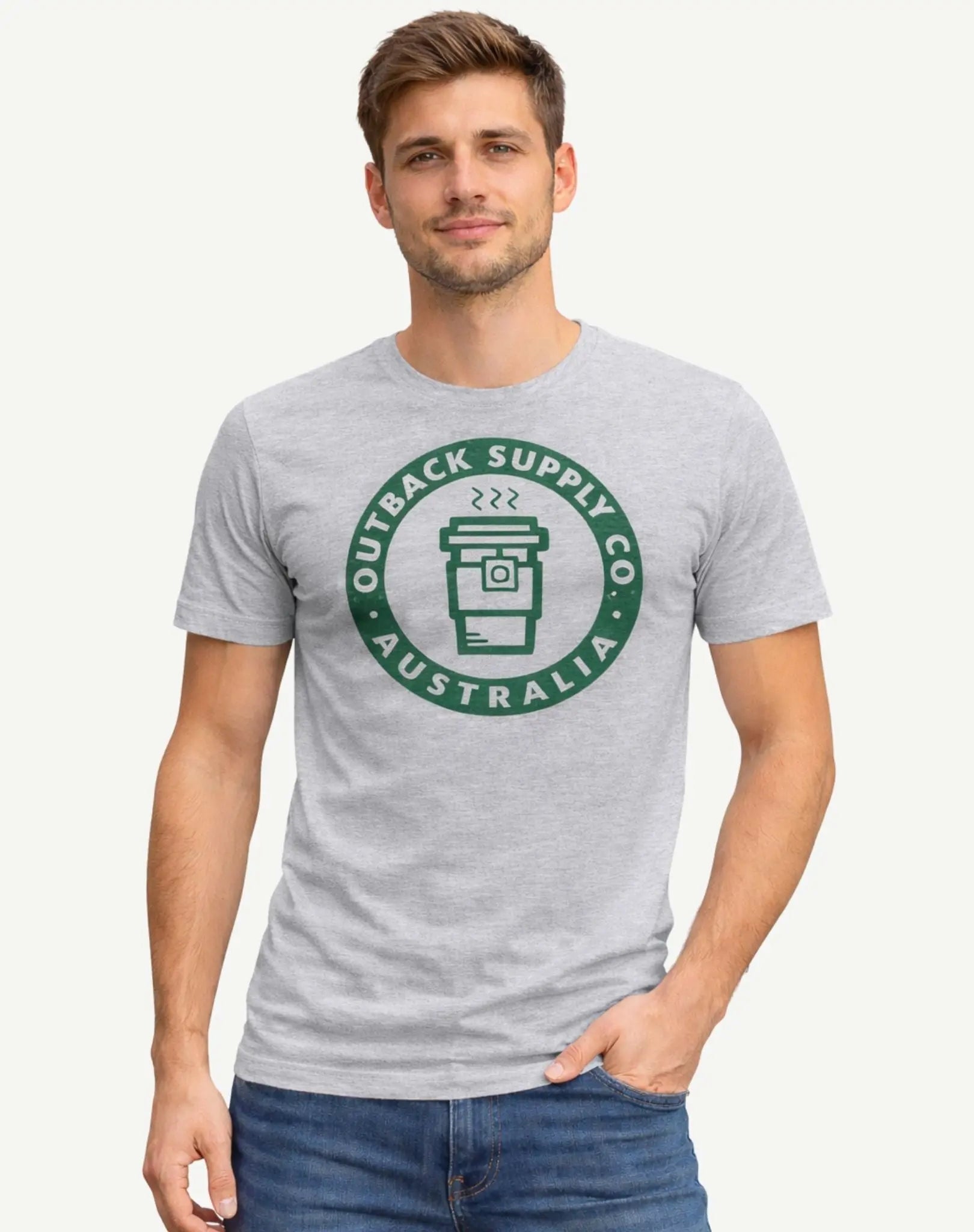 Coffee T-Shirt - Grey Outback Supply Co