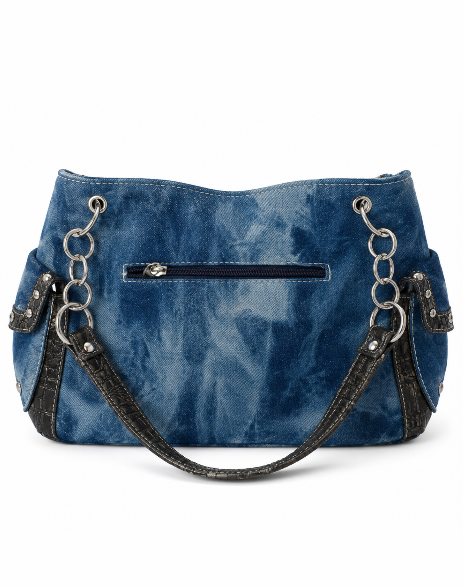 Blue Horizon Rhinestone Handbag – Blue Western Denim Shoulder Bag Outback Supply Co