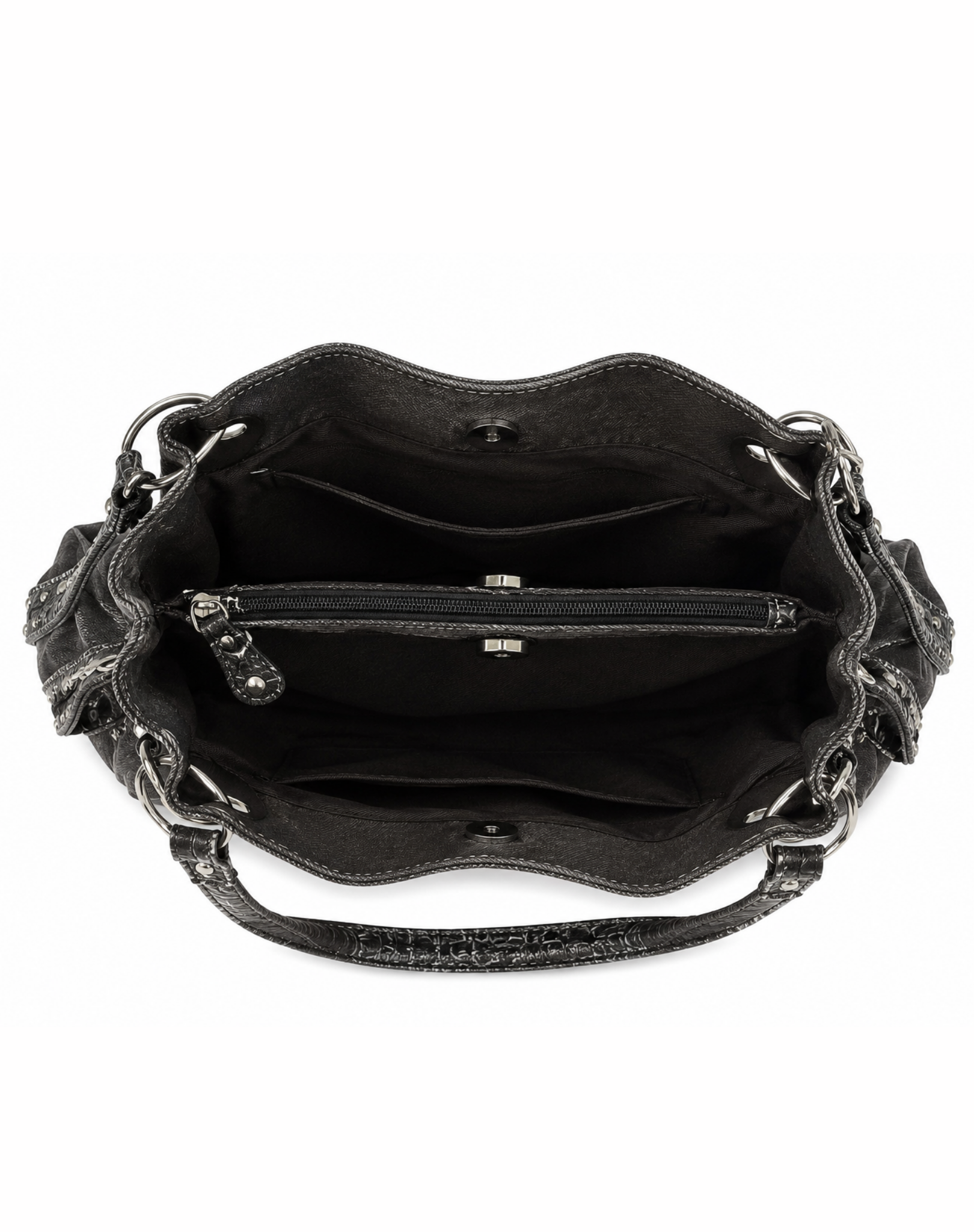 Midnight Rodeo Rhinestone Handbag – Black Western Shoulder Bag Outback Supply Co