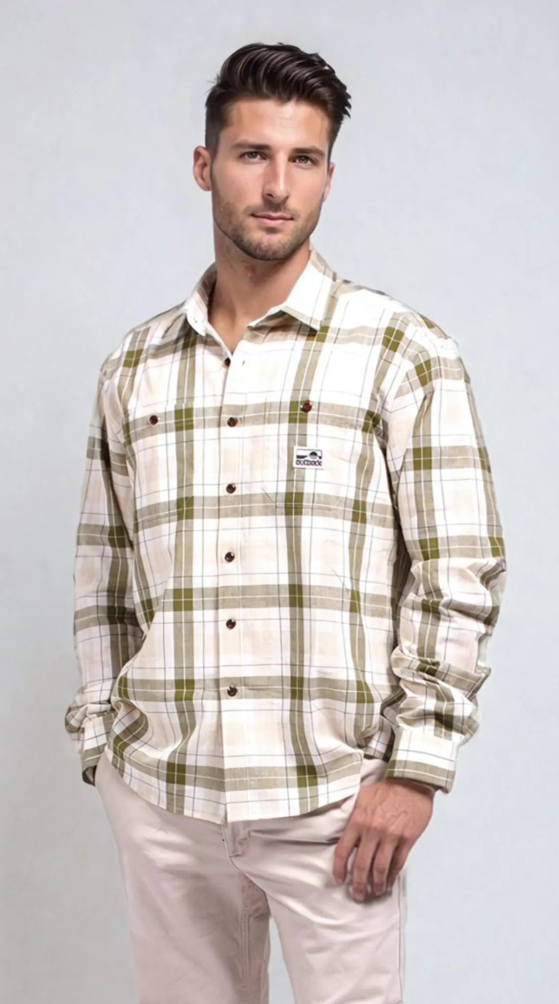 Eucalyptus Long Sleeve - Green Check Outback Supply Co