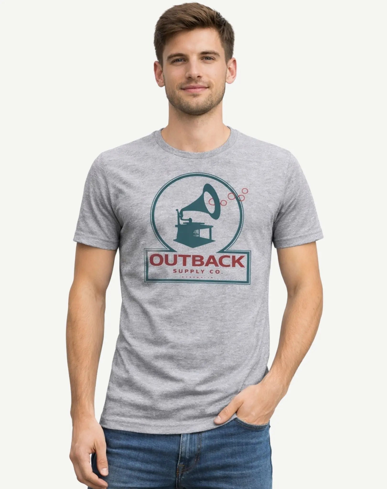 Gramophone T-Shirt - Grey Outback Supply Co